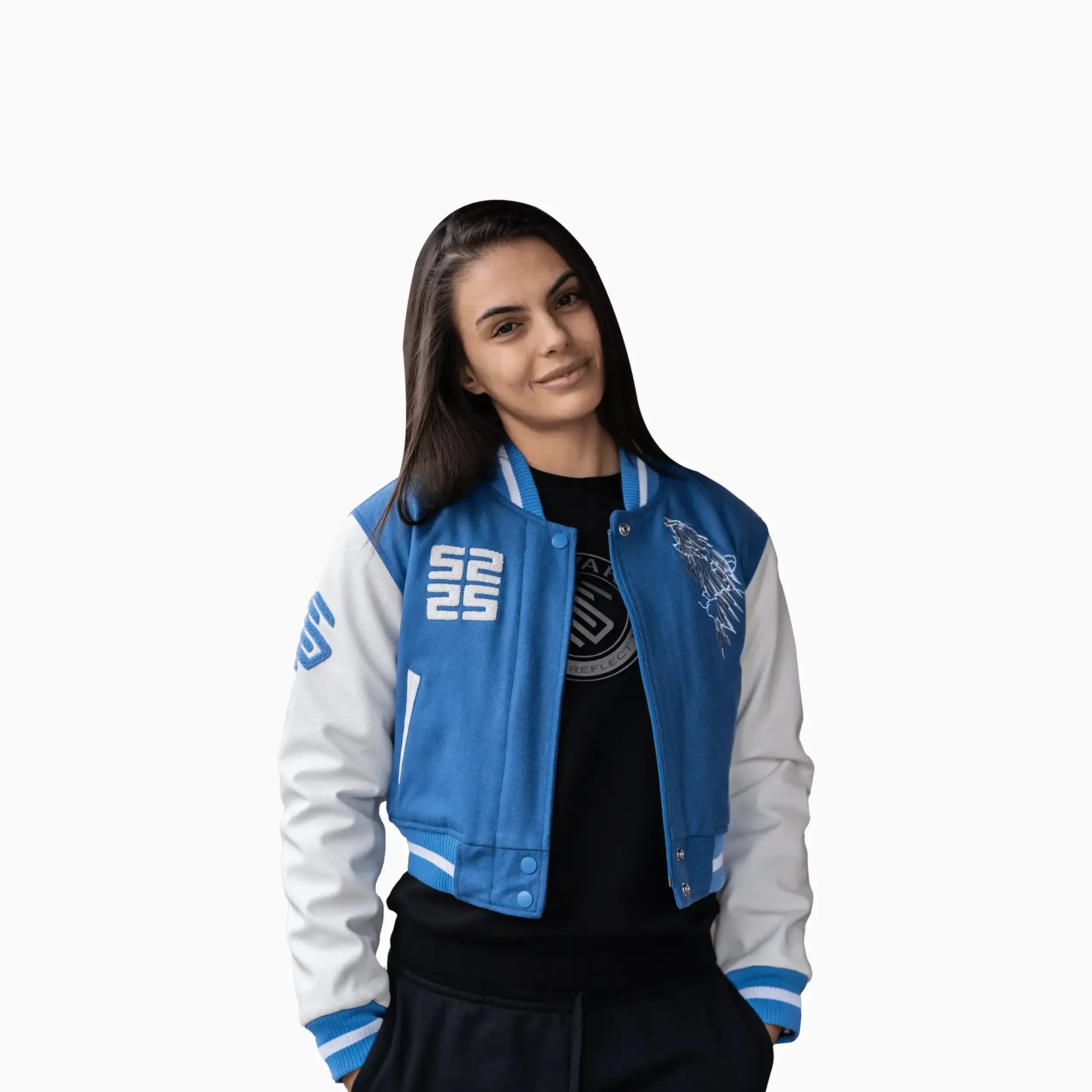 Women's Wings Wool Varsity Jacket Savar - Tops and Bottoms USA