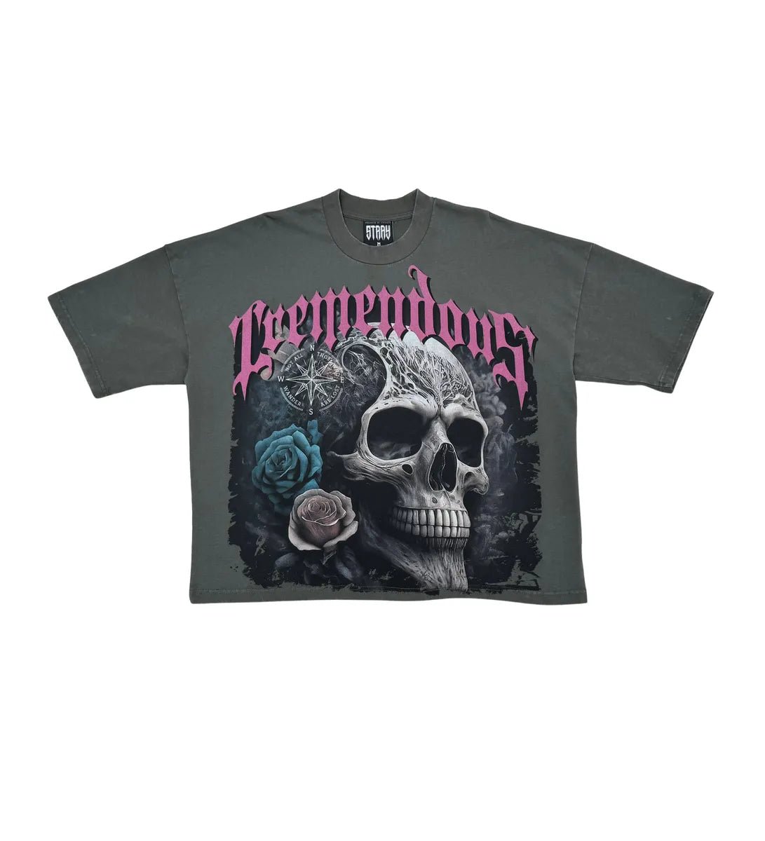 Men's Wide Crop Fit Drop Shoulders T-Shirt Stray - Tops and Bottoms USA