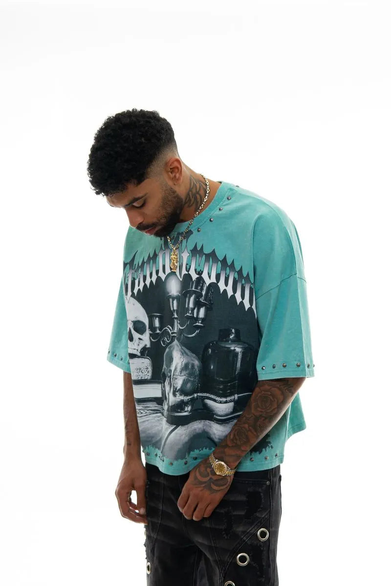 Men's Stand Proud Gothic Skull Graphic T-Shirt