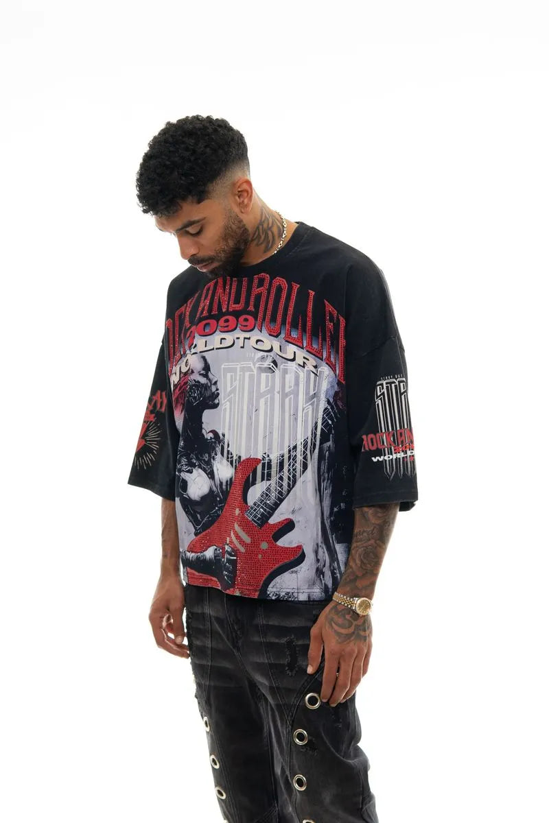 Men's Rock and Roller 2099 World Tour Oversized Graphic T-Shirt