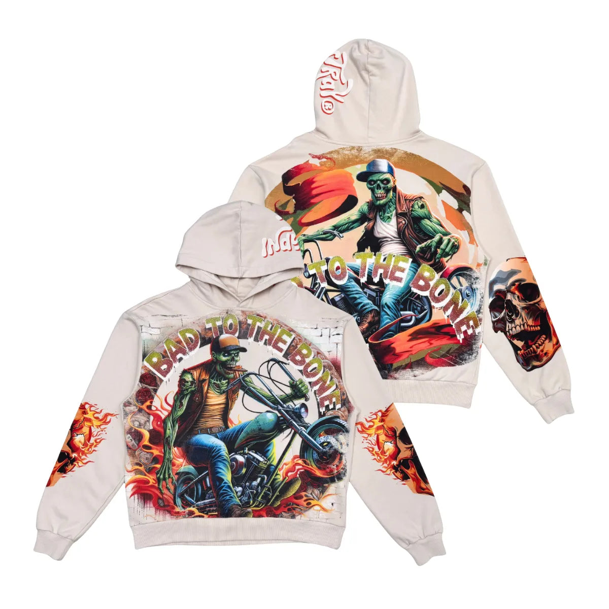 Men's Bad to the Bone Motorcycle Graphic Hoodie