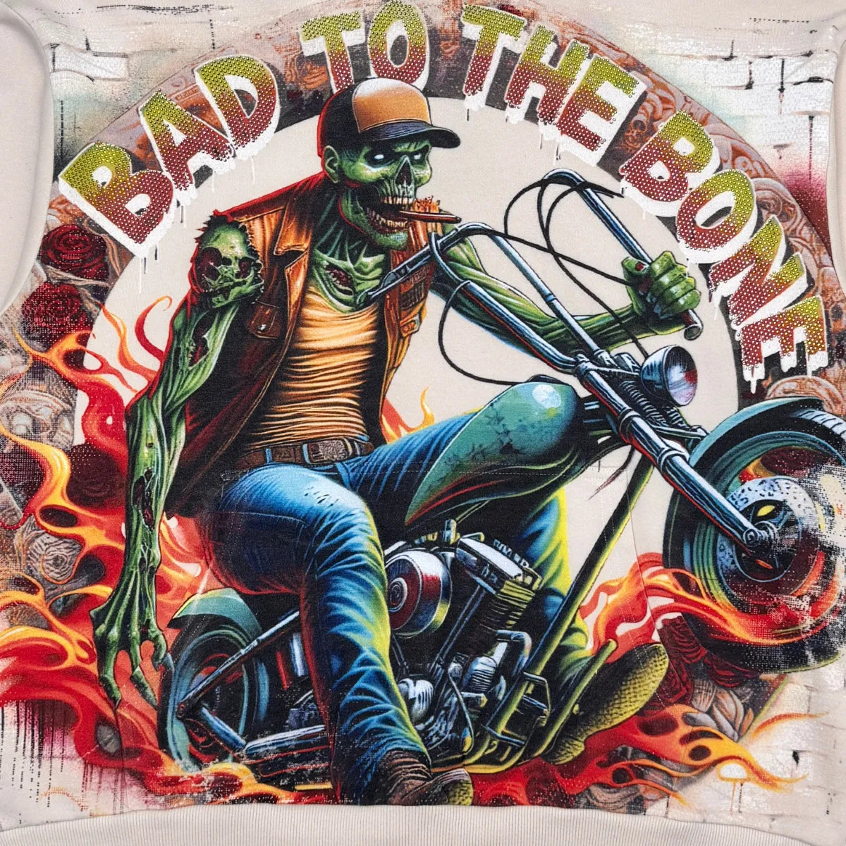 Men's Bad to the Bone Motorcycle Graphic Hoodie