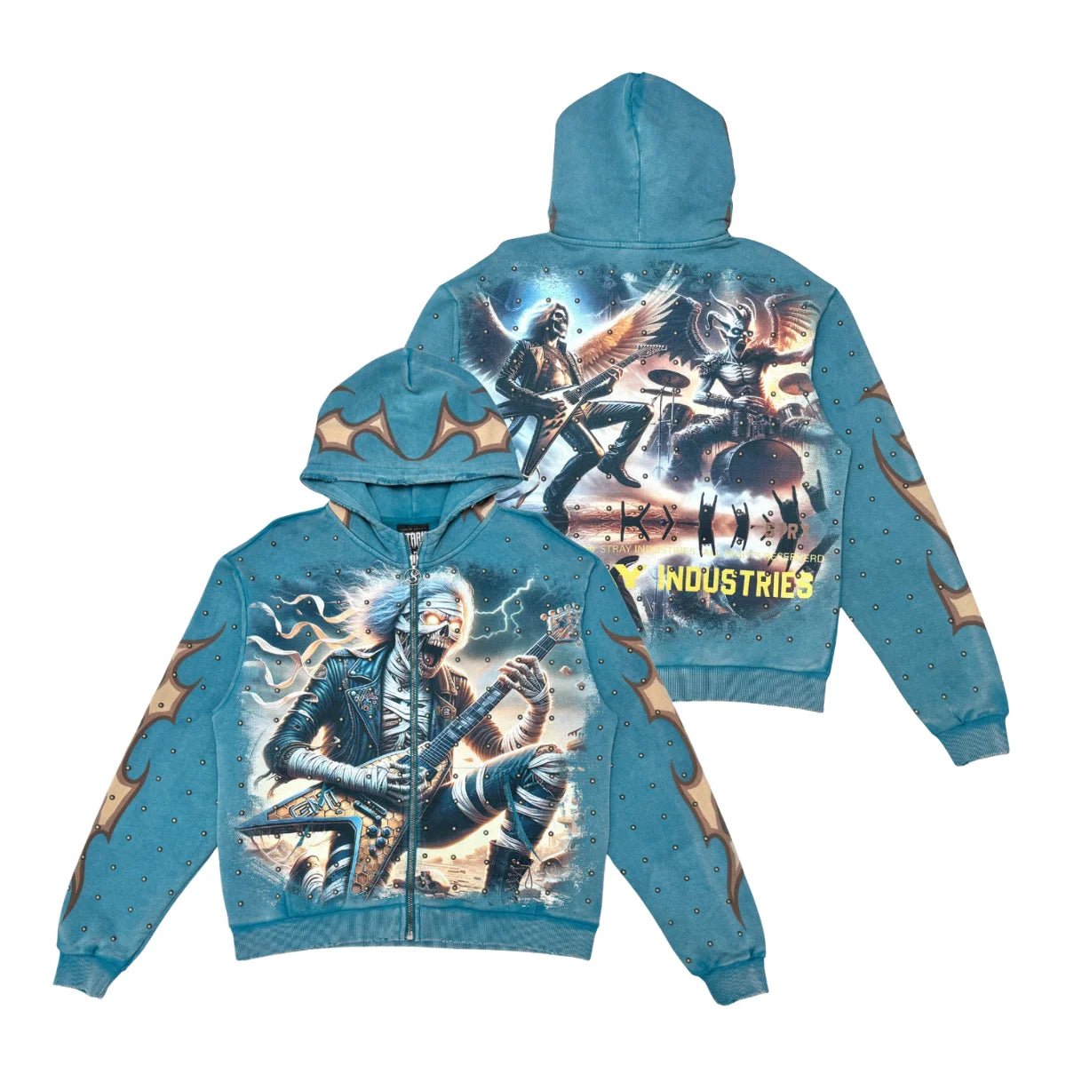 Men's Rockstar Mummy Full Zip Hoodie Stray - Tops and Bottoms USA