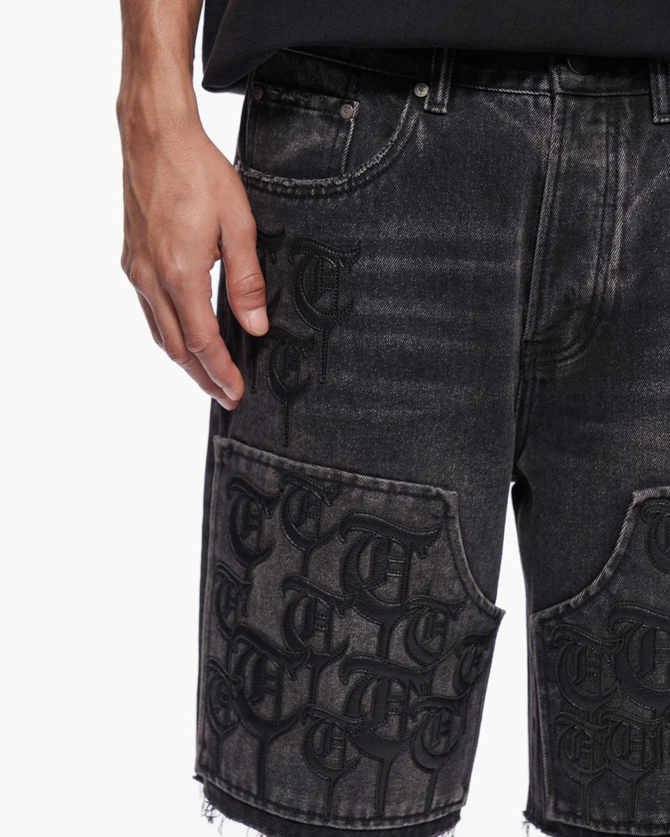 Men's Trnchs Script Denim Shorts