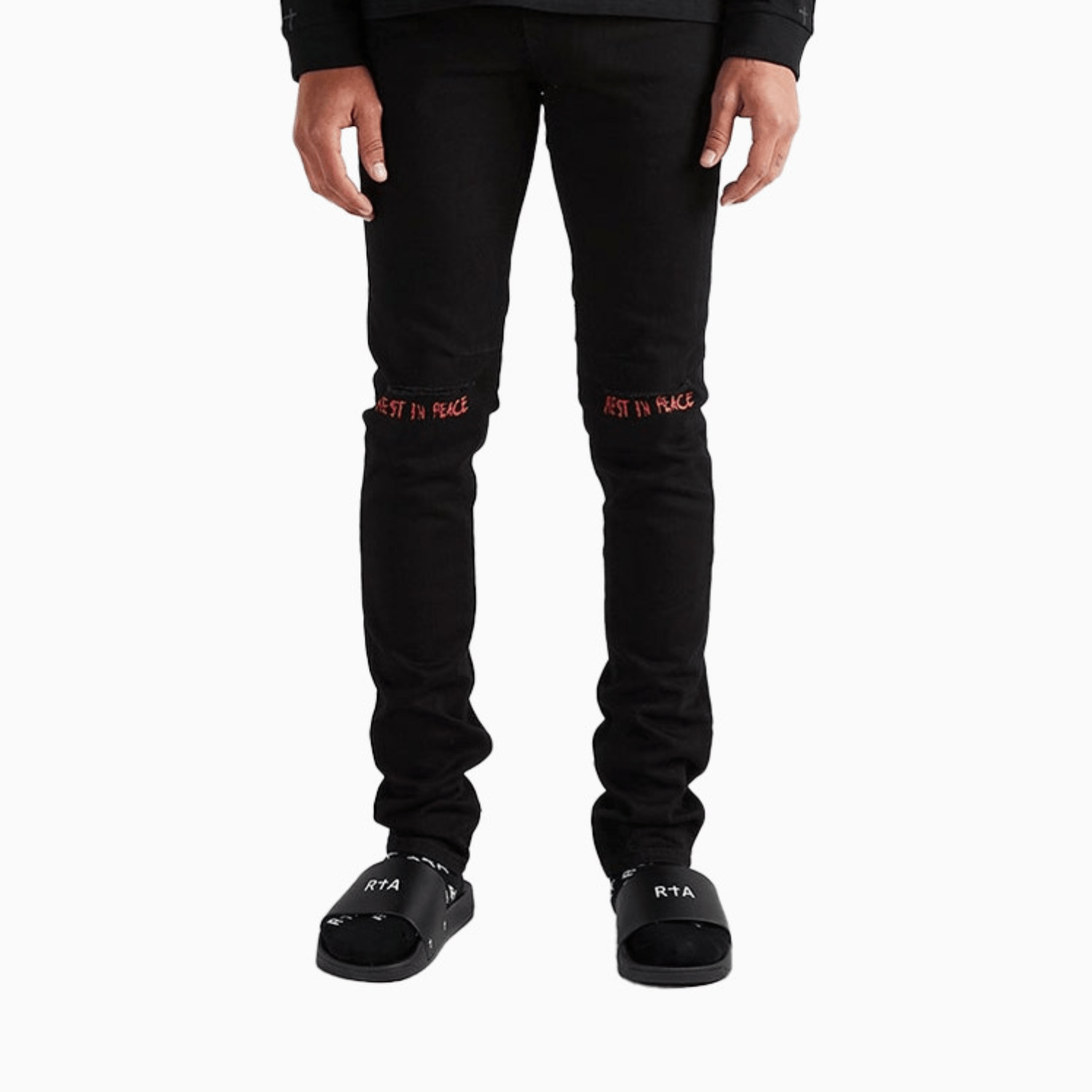 RTA Men's Bryant Rest In Peace Skinny Denim Pant RTA Men's Bryant Rest In Peace Skinny Denim Pant