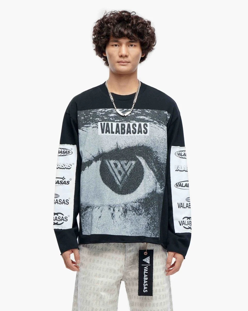 Men's Optic Nerve Vintage Black Long Sleeve T-Shirt