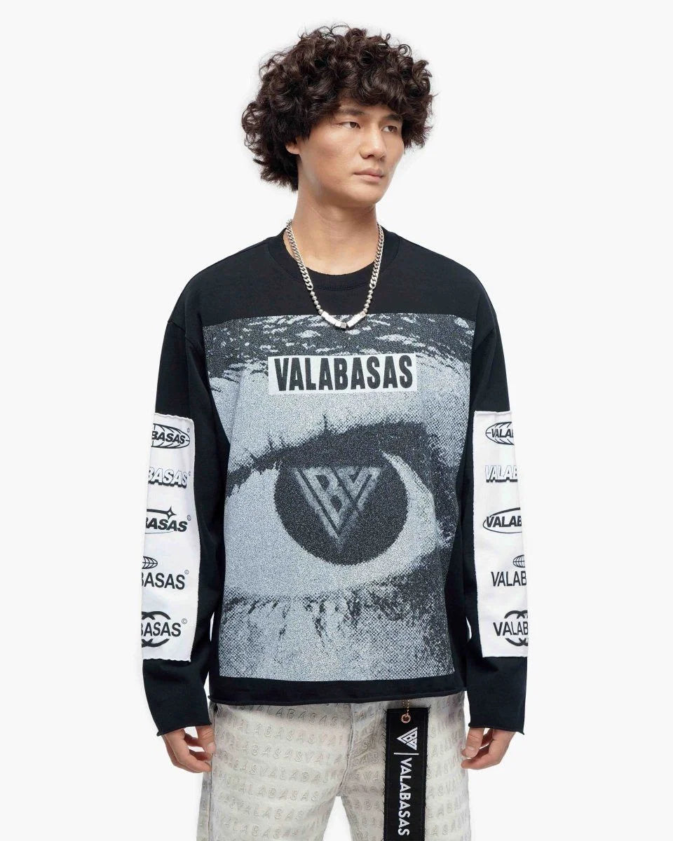 Men's Optic Nerve Vintage Black Long Sleeve T-Shirt