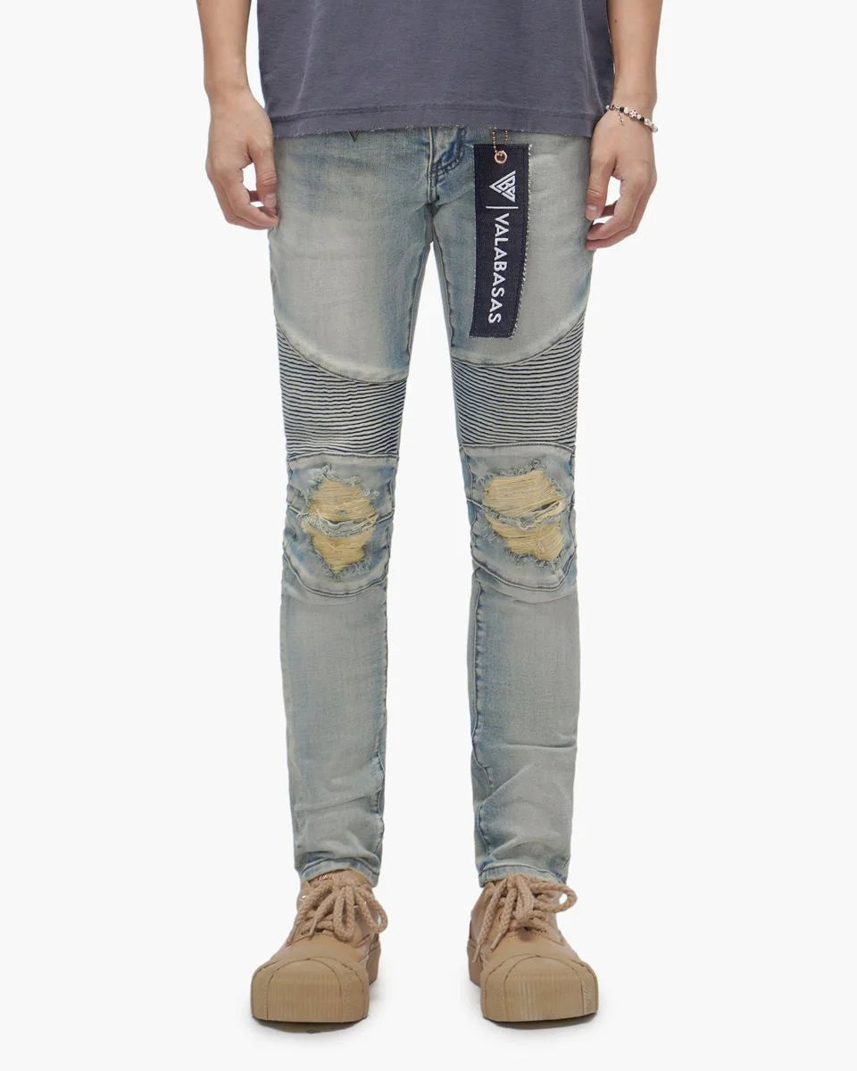 Men's Mr Biker Light Wash Jeans Pant