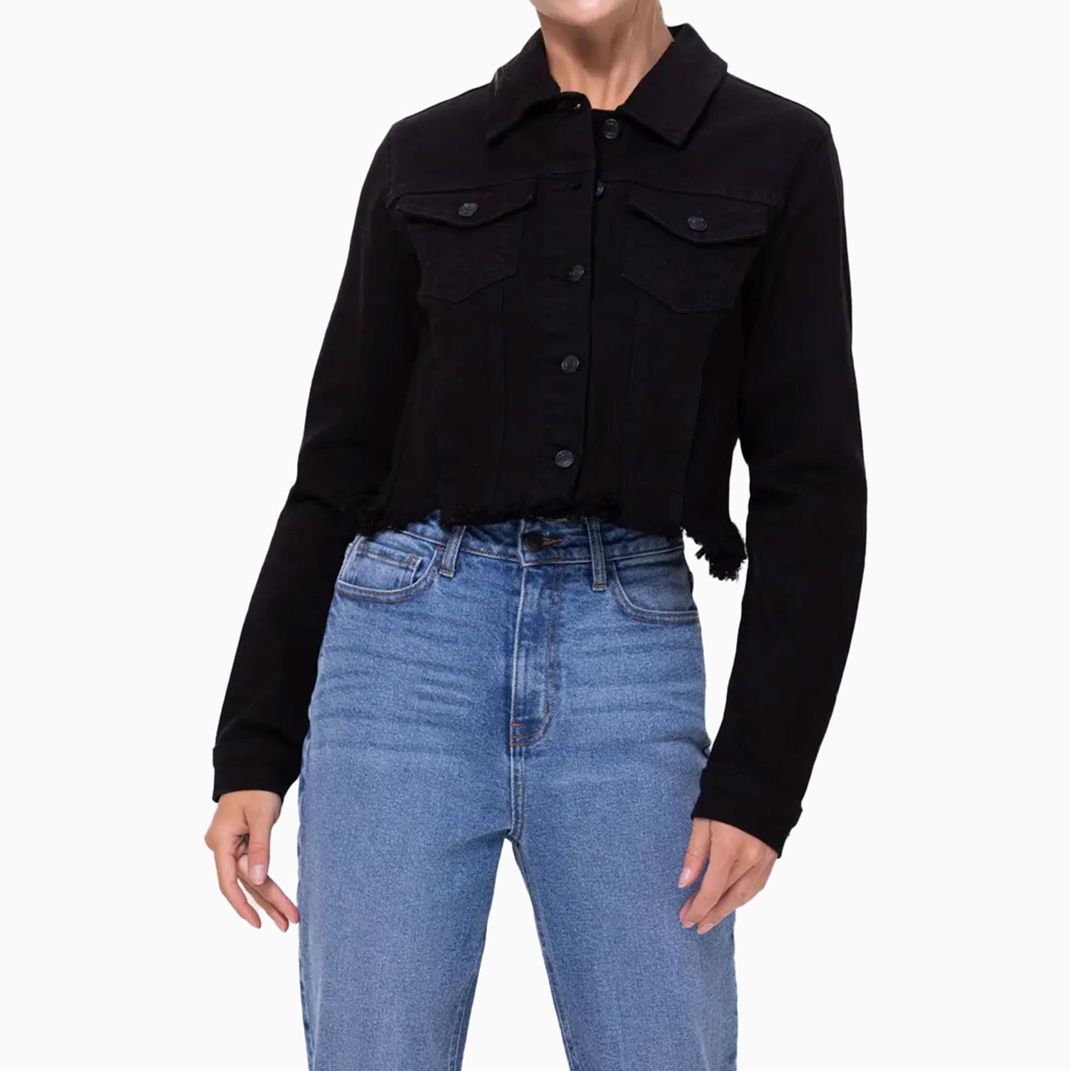 cello-jeans-womens-uneven-black-wash-frayed-fitted-jacket-wv1202j-blk-1
