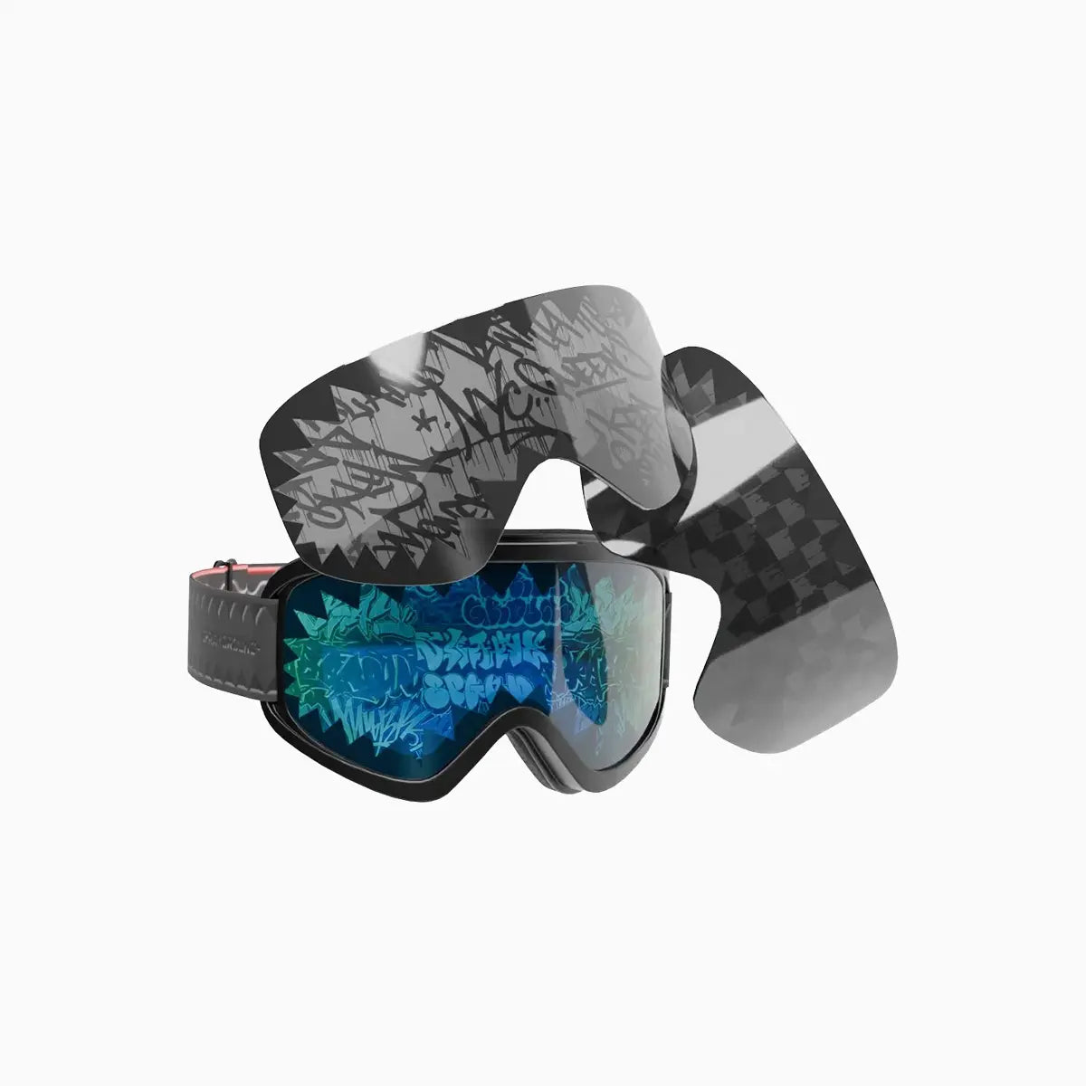 Graffiti SKI Goggles 3 Interchangable Lenses