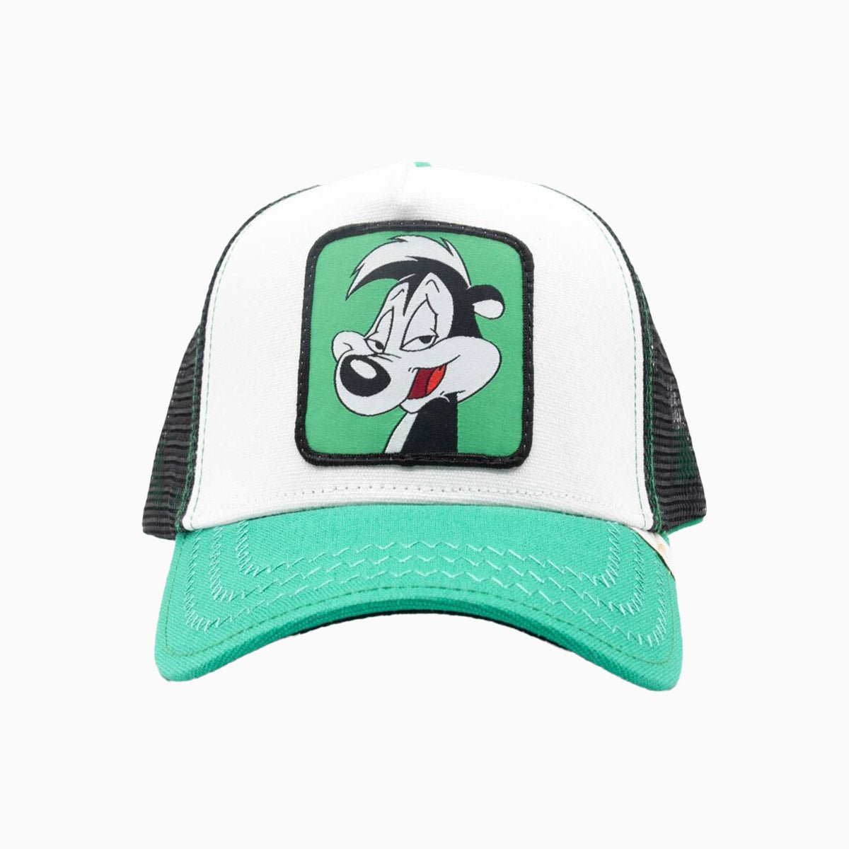gold-star-hats-the-cartoon-green-white-black-trucker-hat-zo01-white