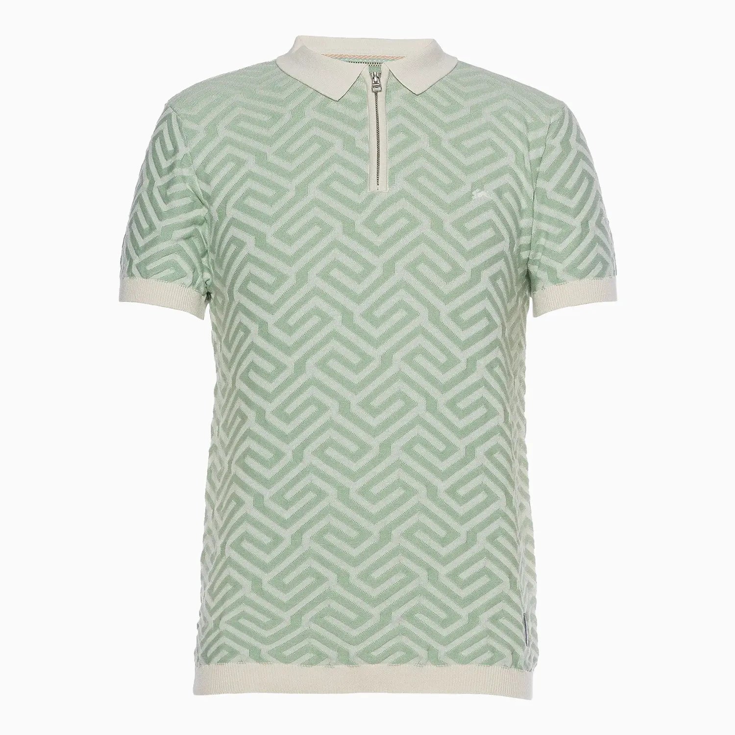 Men's Tboy Jacquard Knit Polo Shirt A Tiziano - Tops and Bottoms USA