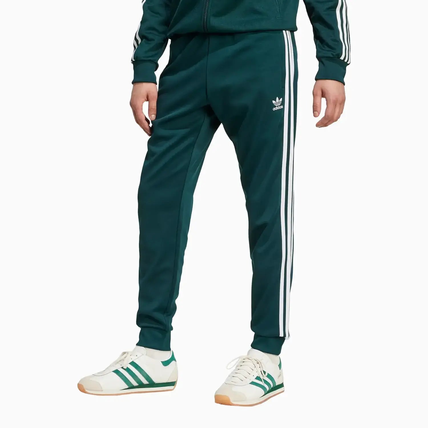 adidas Men's Adicolor Classics Superstar Track Pant, Aurora Ivy / White / 3XL