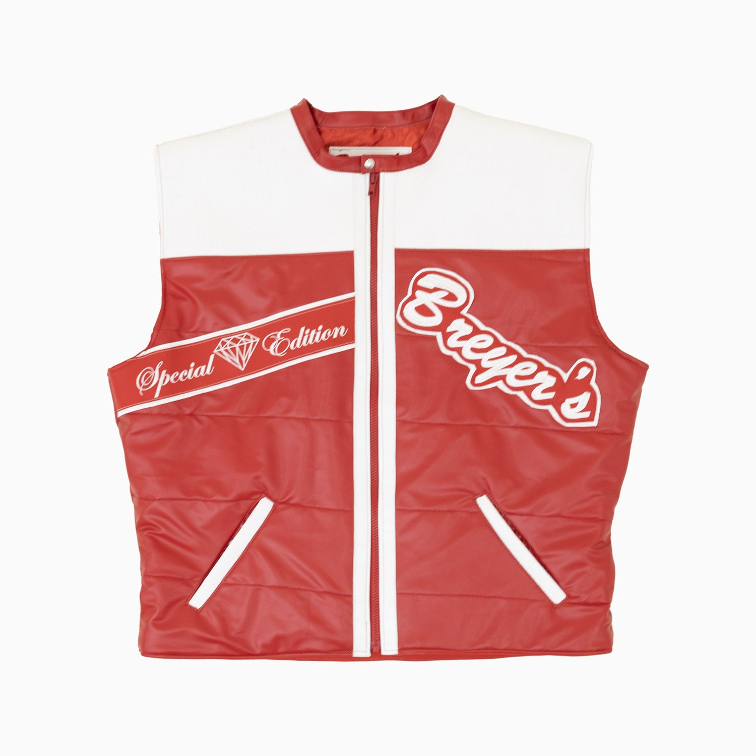 Breyer's Red Leather Jacket 28 Off on Puffer Edition