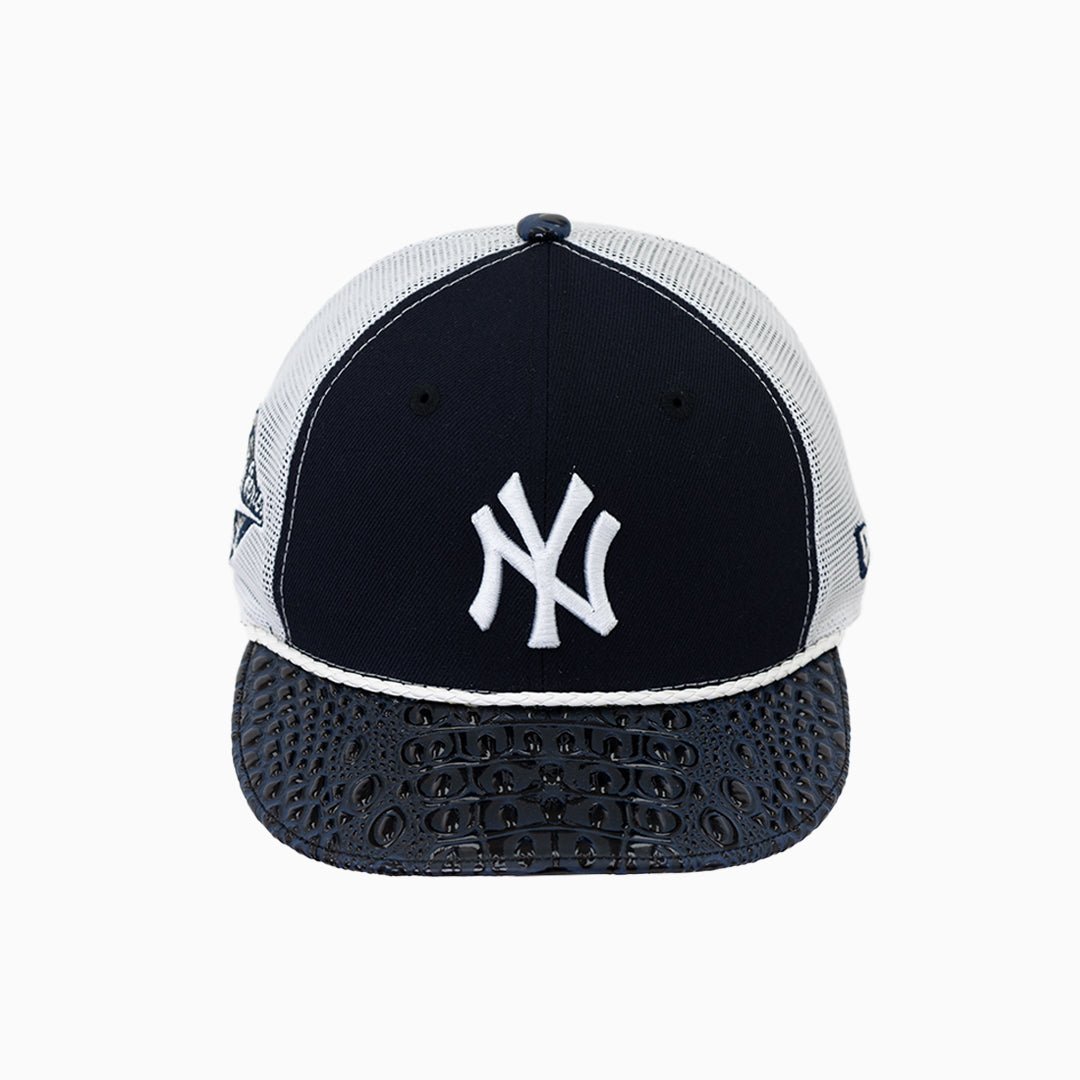 Breyer's Buck 50 New York Yankees Trucker Hat With Leather Visor Breyers - Tops and Bottoms USA