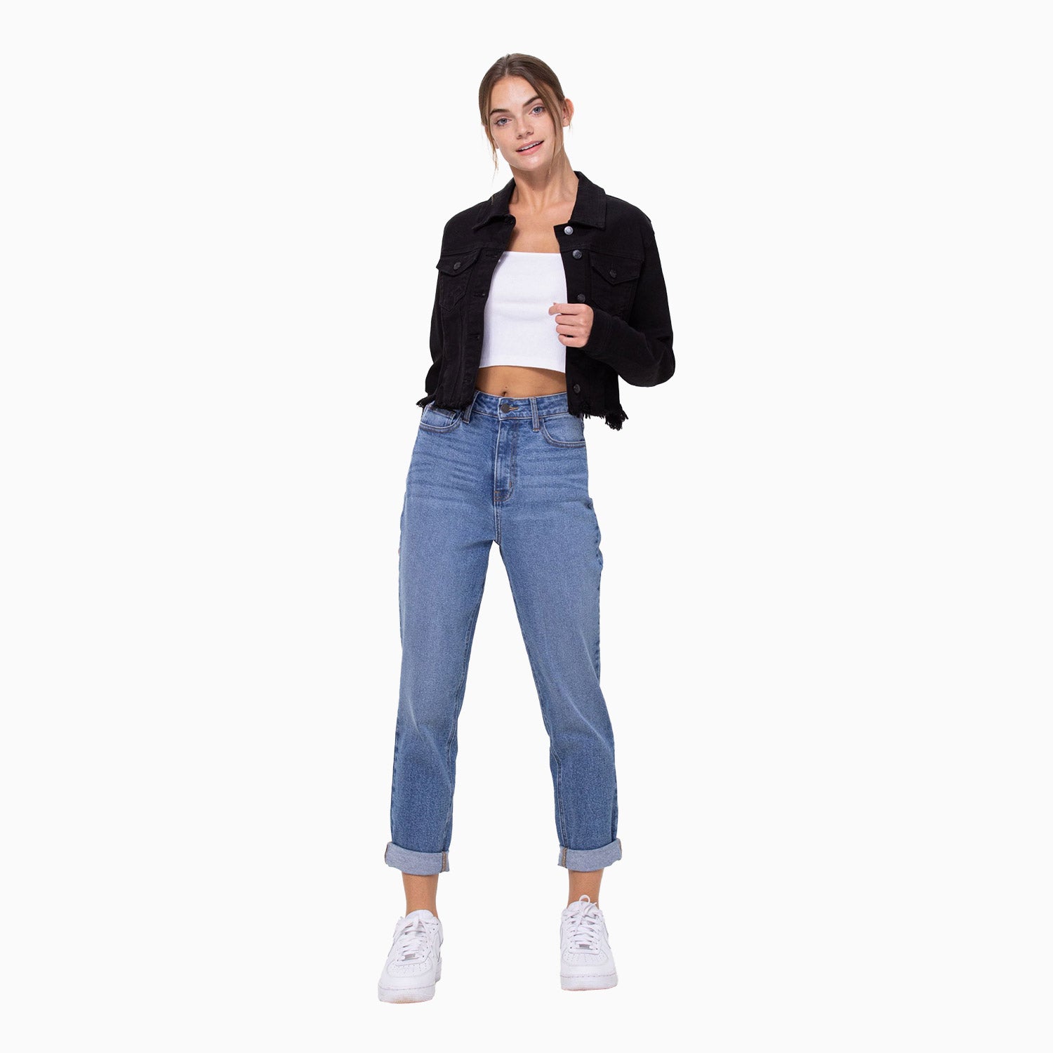 cello-jeans-womens-uneven-black-wash-frayed-fitted-jacket-wv1202j-blk-1