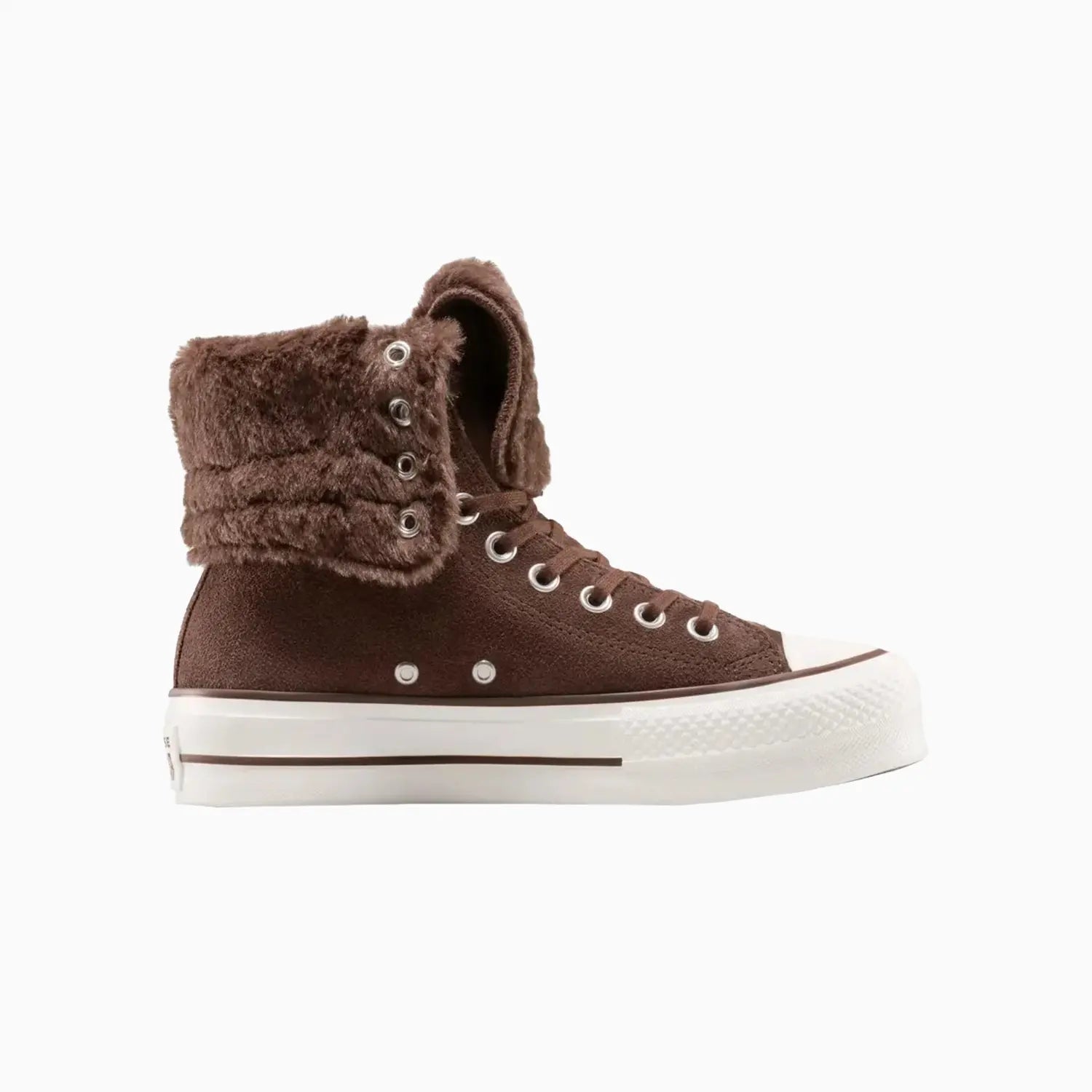 Converse Women's All Star Fold Over Lift X-Hi Faux Fur