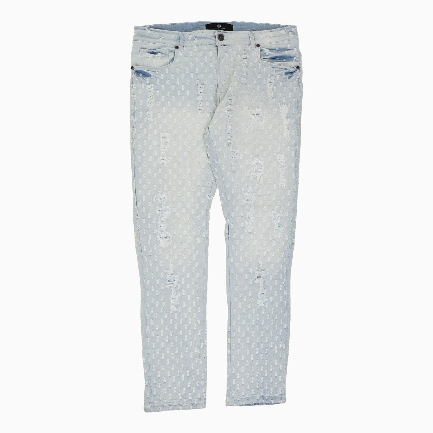 Men's Heavy Pin Distressed Denim Slim Pant