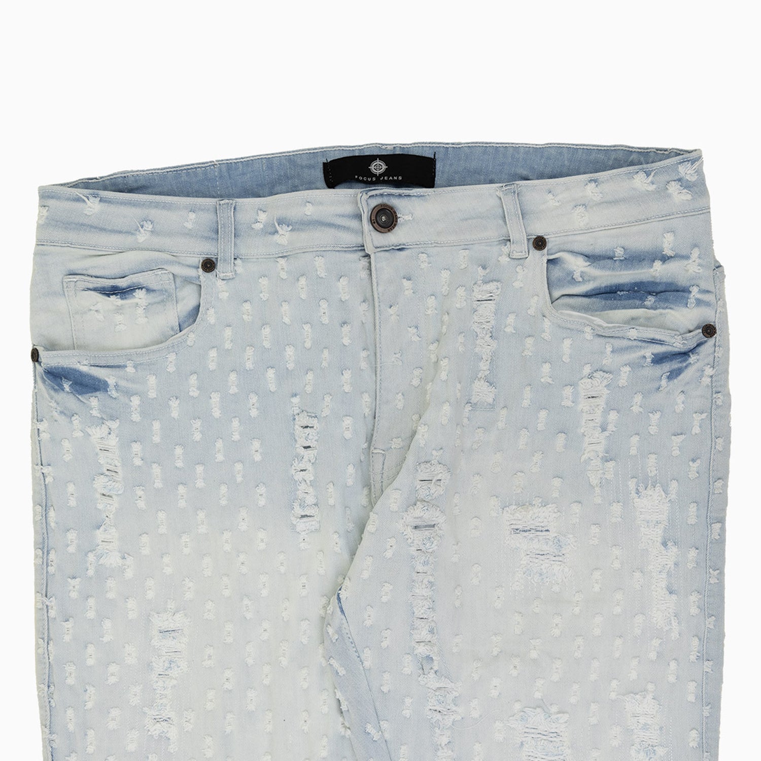 Men's Heavy Pin Distressed Denim Slim Pant
