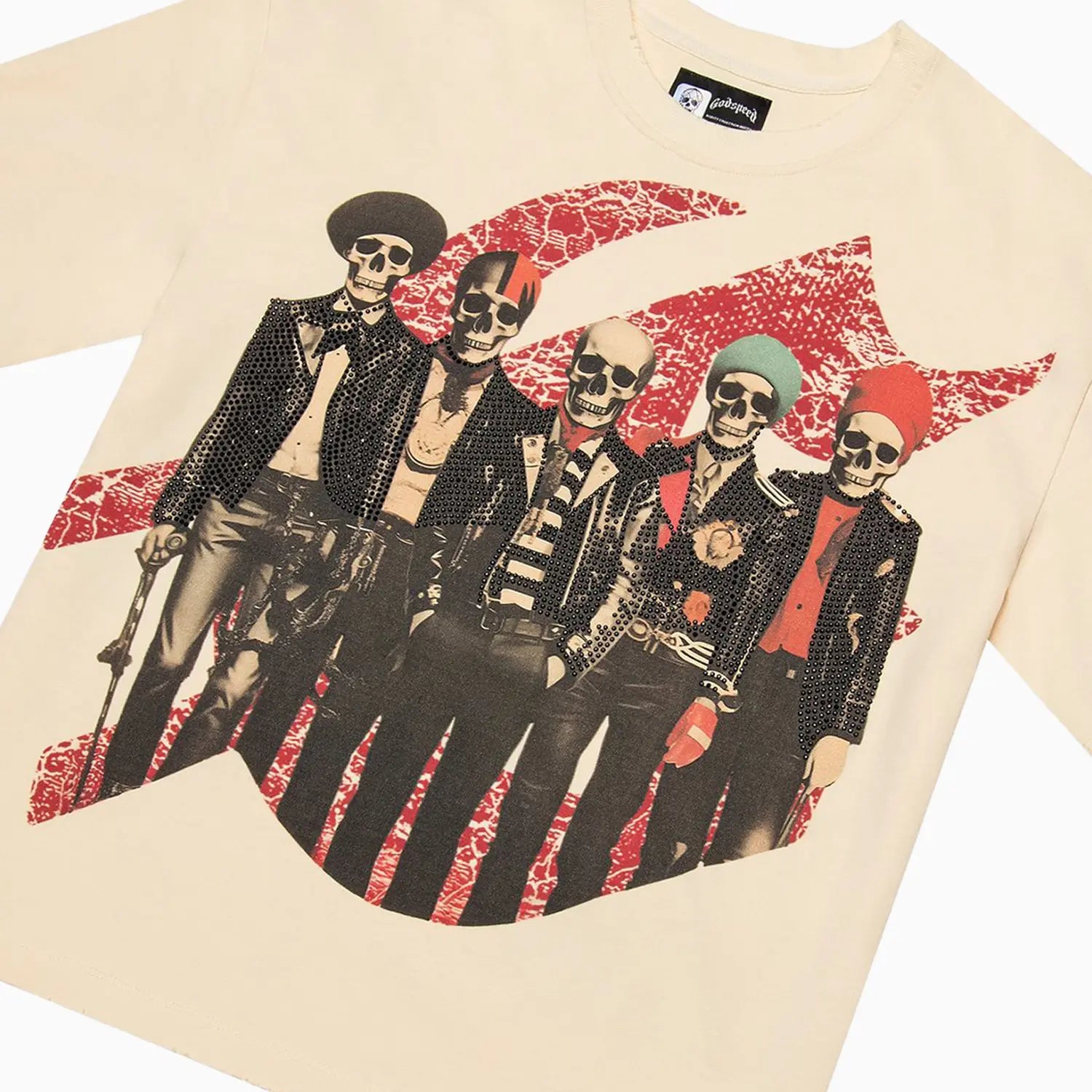 Men's Guitar Heros Studed T-Shirt Godspeed - Tops and Bottoms USA