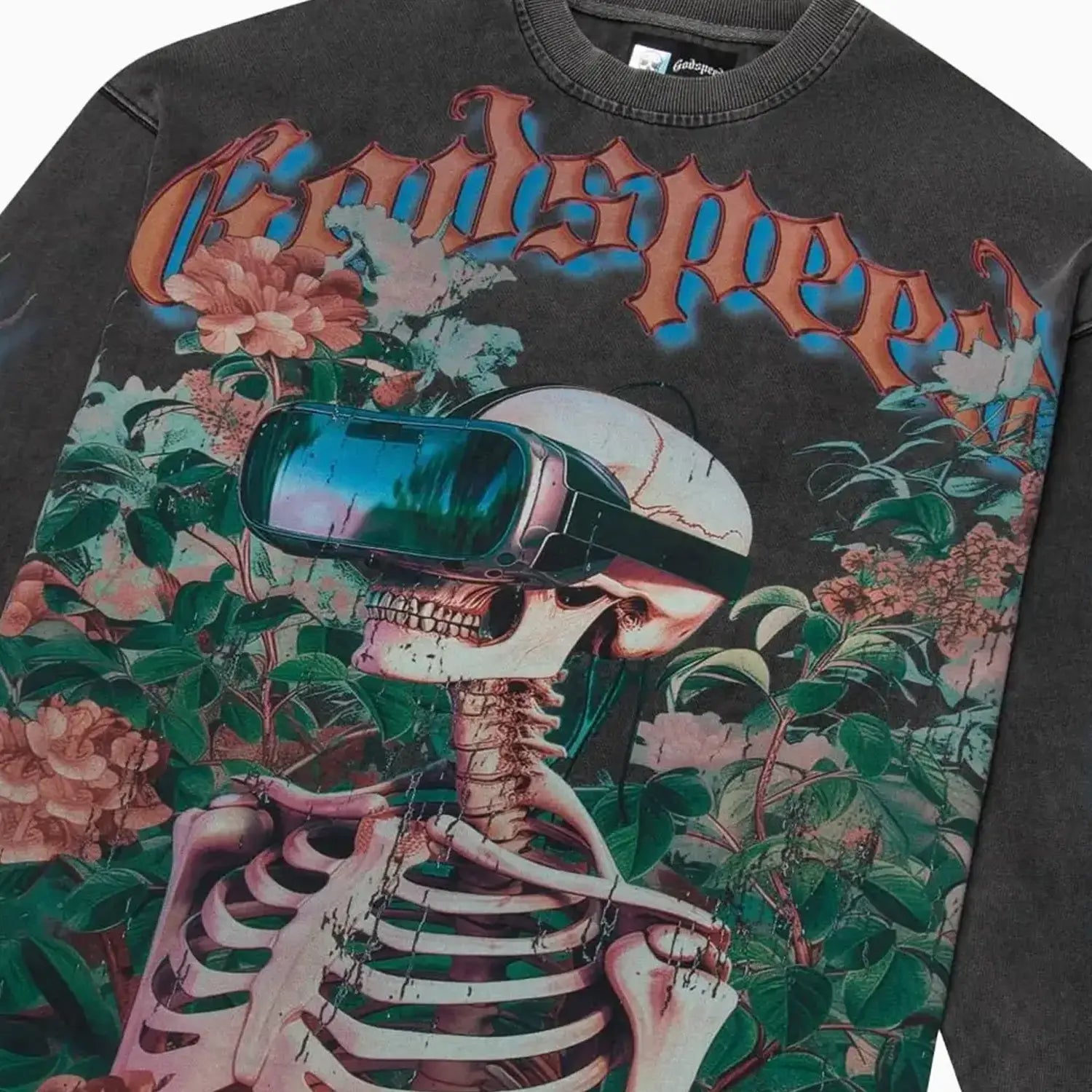 Men's Vision Flowers Long Sleeve Sweatshirt Godspeed - Tops and Bottoms USA