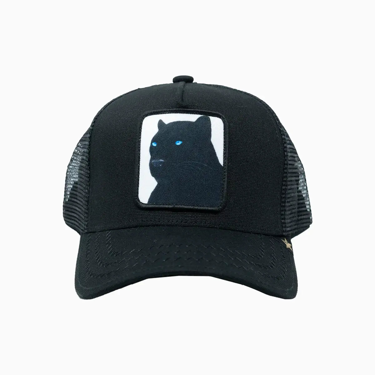 Black Panther Trucker Hat Gold Star Hats - Tops and Bottoms USA