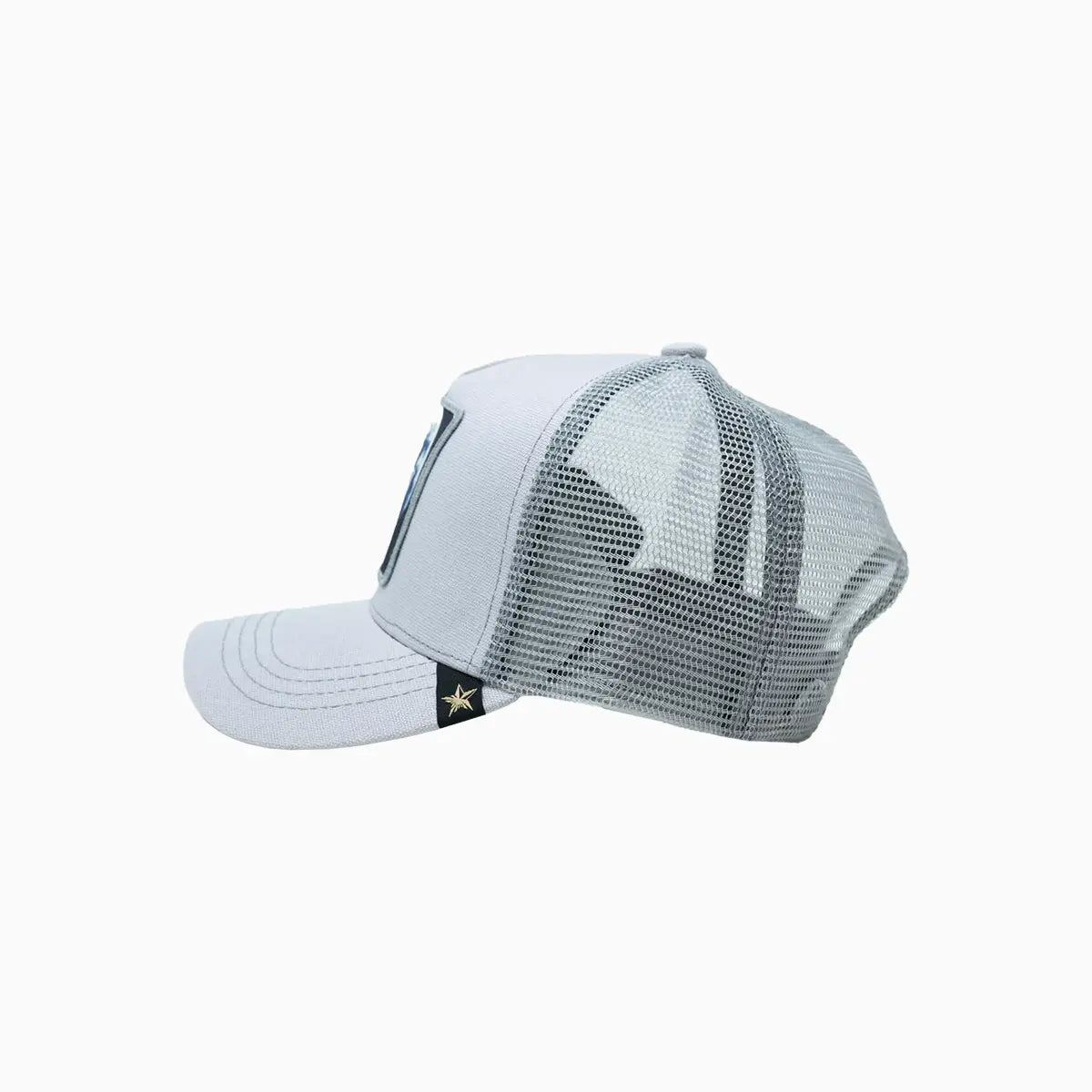 Full Moon Wolf Light Gray Trucker Hat Gold Star Hats - Tops and Bottoms USA