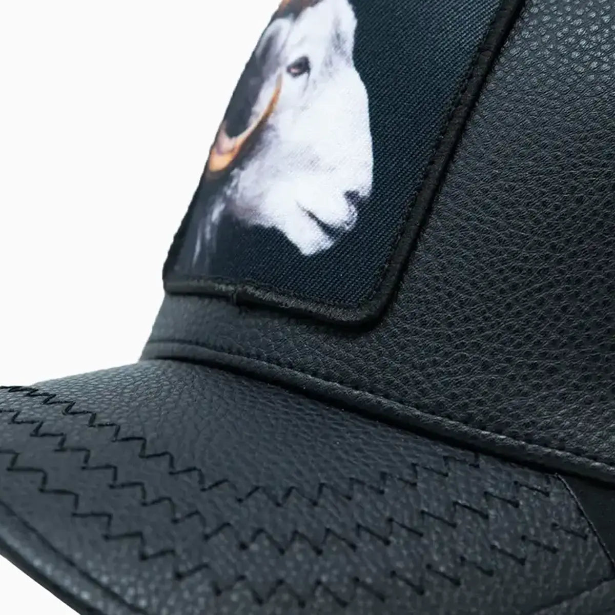 Goat Black Leather Trucker Hat Gold Star Hats - Tops and Bottoms USA