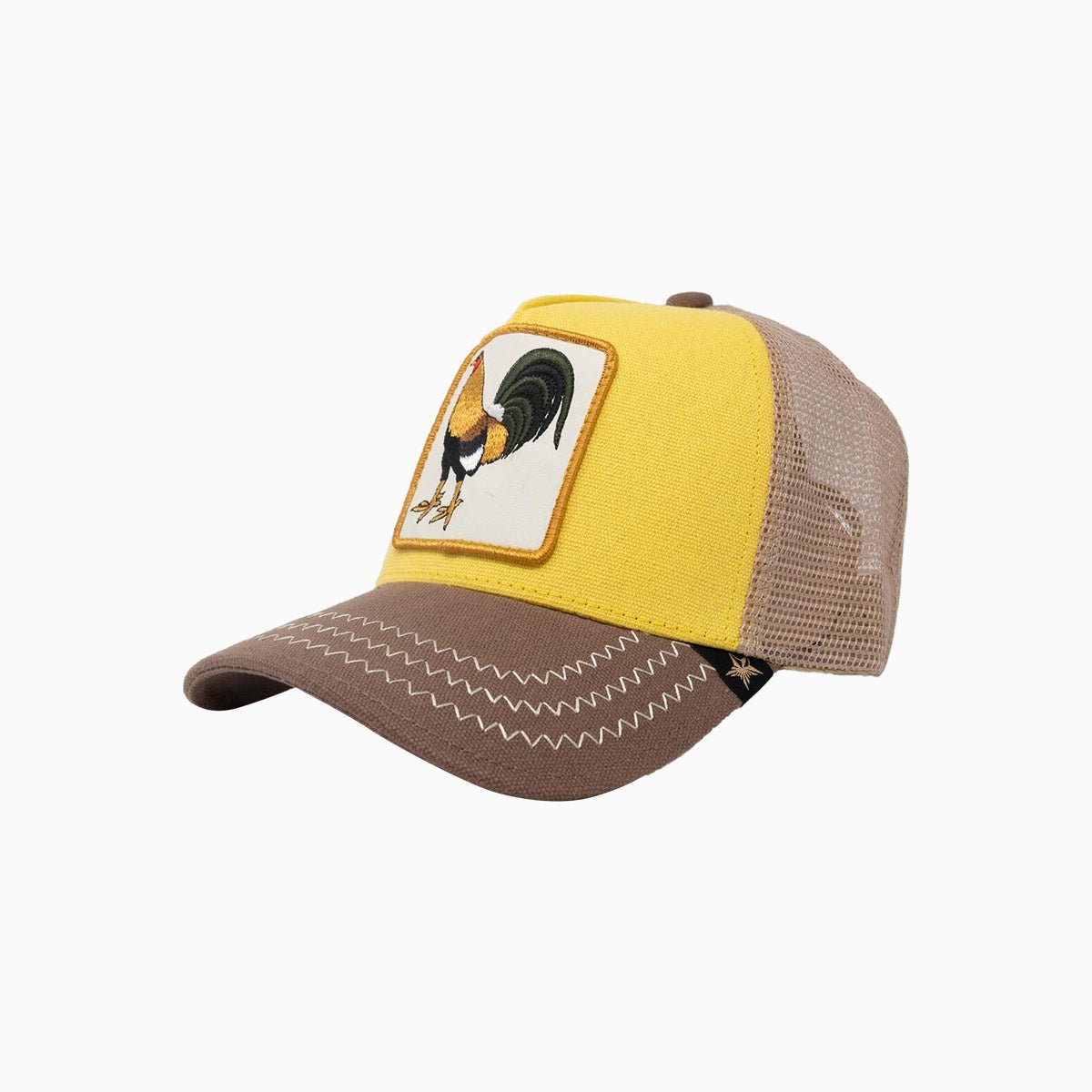 The Rooster 3 Tone Trucker Hat Gold Star Hats - Tops and Bottoms USA