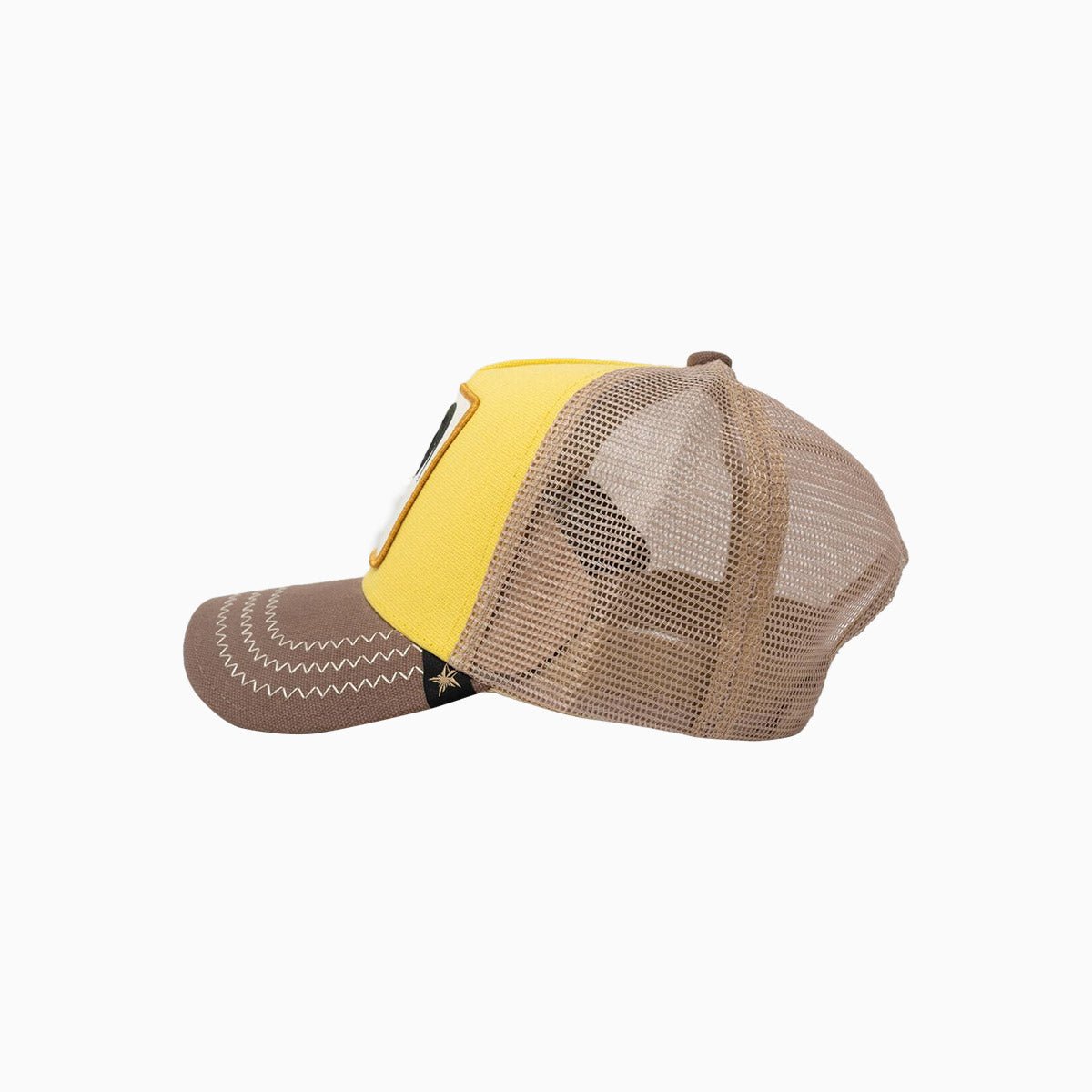 The Rooster 3 Tone Trucker Hat Gold Star Hats - Tops and Bottoms USA
