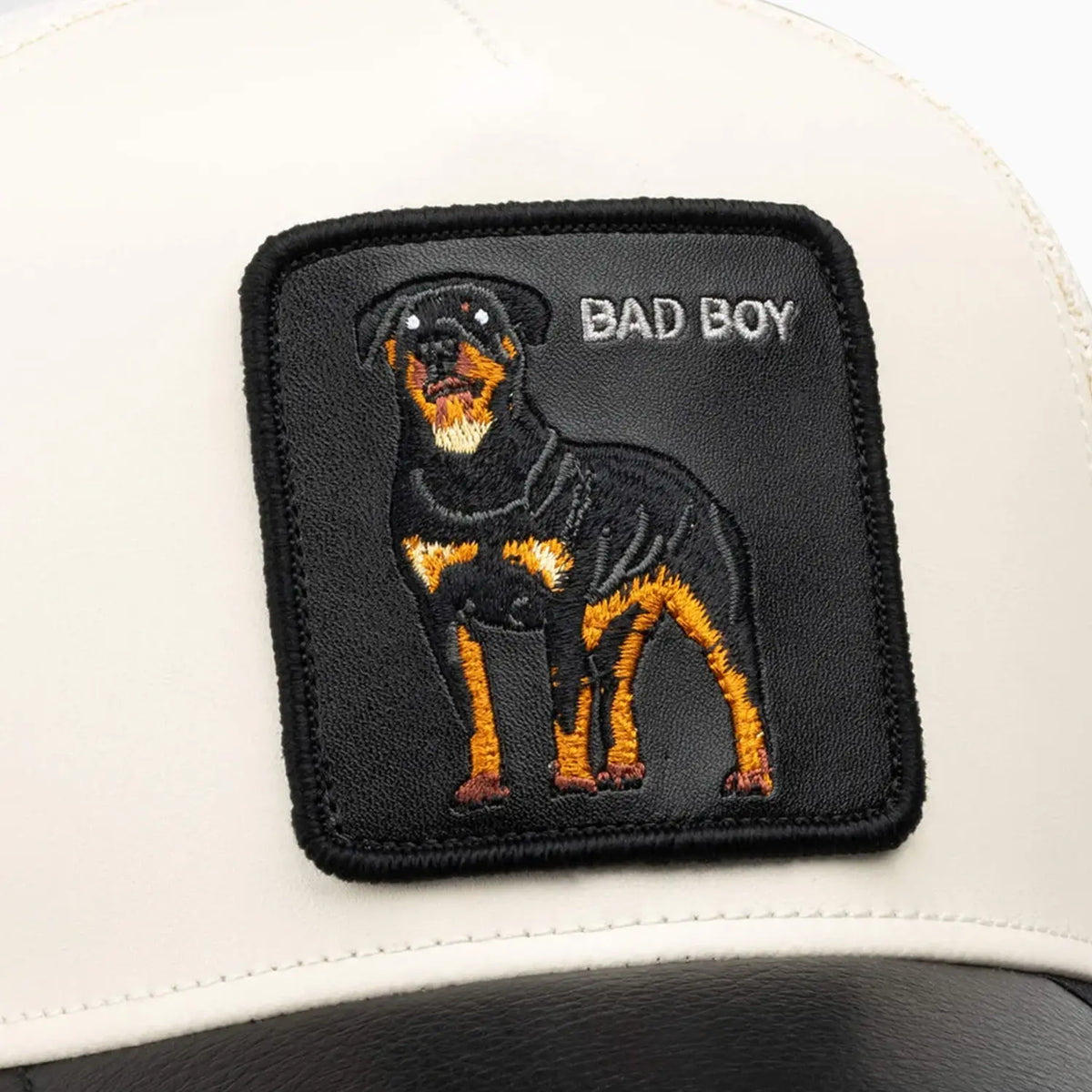 Faux Leather Rottweiler Trucker Hat