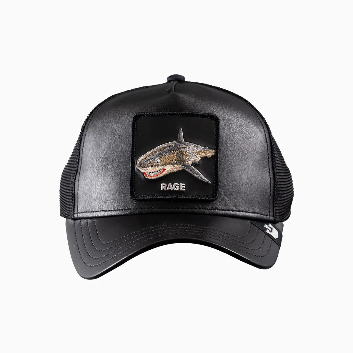 RAGE Leather Shark Trucker Hat Goorin Bros - Tops and Bottoms USA
