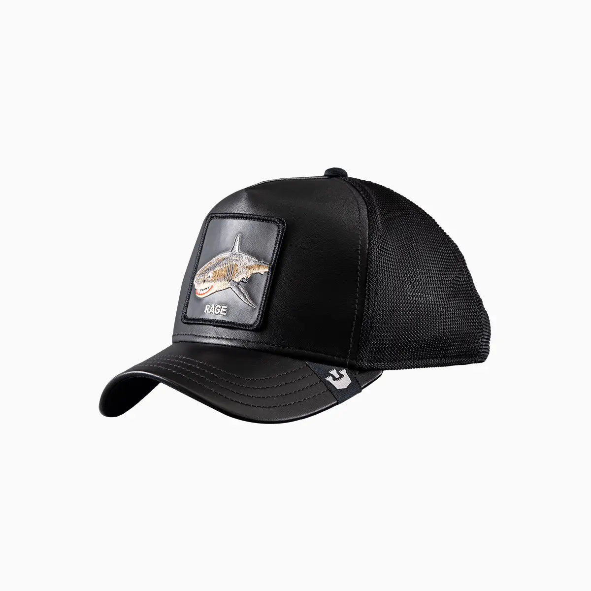 RAGE Leather Shark Trucker Hat Goorin Bros - Tops and Bottoms USA