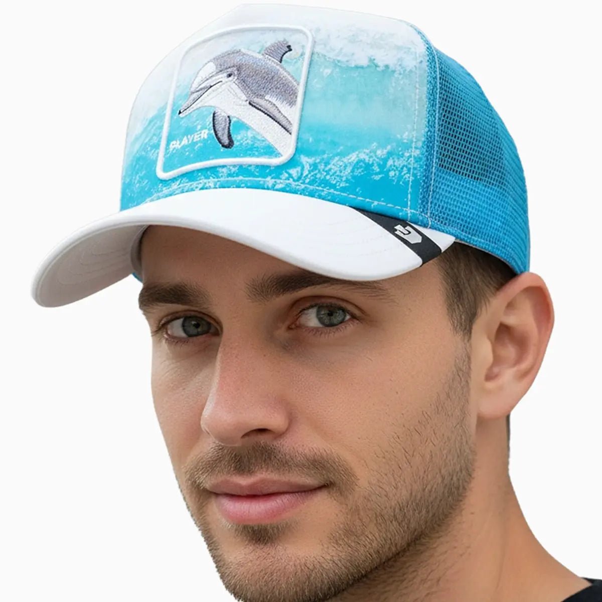Dolphin In The Element Trucker Hat Goorin Bros - Tops and Bottoms USA