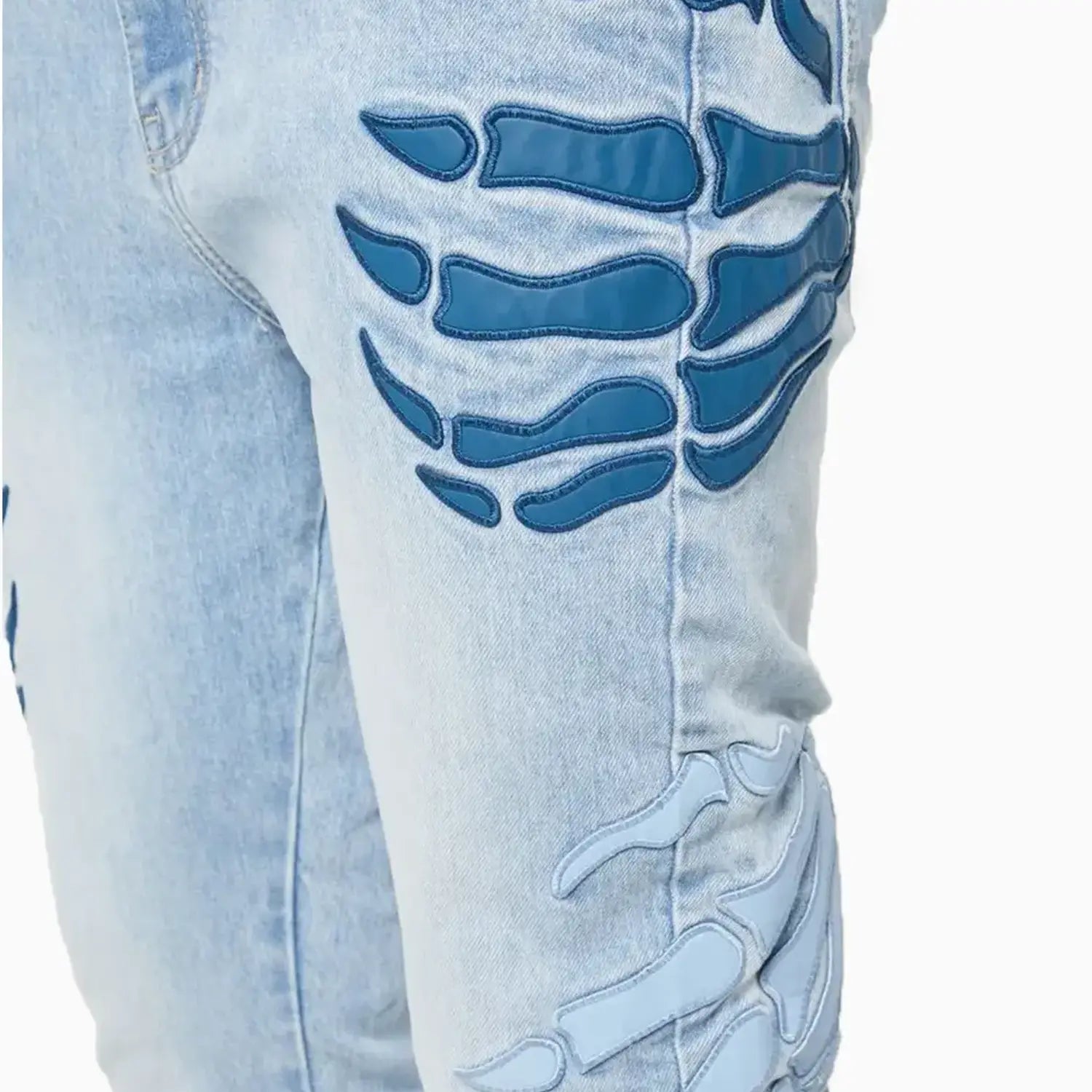 Men's Aqua Blue Hell Dragger Denim Pant Guapi - Tops and Bottoms USA