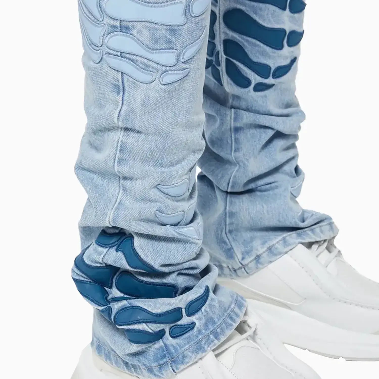 Men's Aqua Blue Hell Dragger Denim Pant Guapi - Tops and Bottoms USA