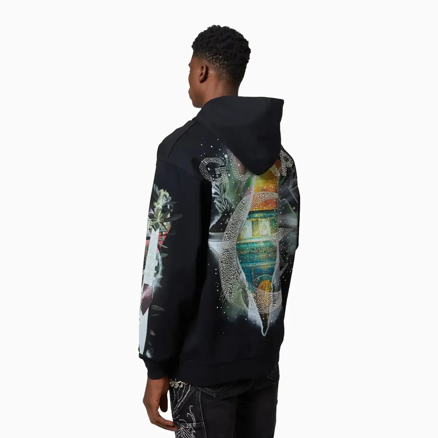 Men's Black Free Palestine Hoodie Guapi - Tops and Bottoms USA