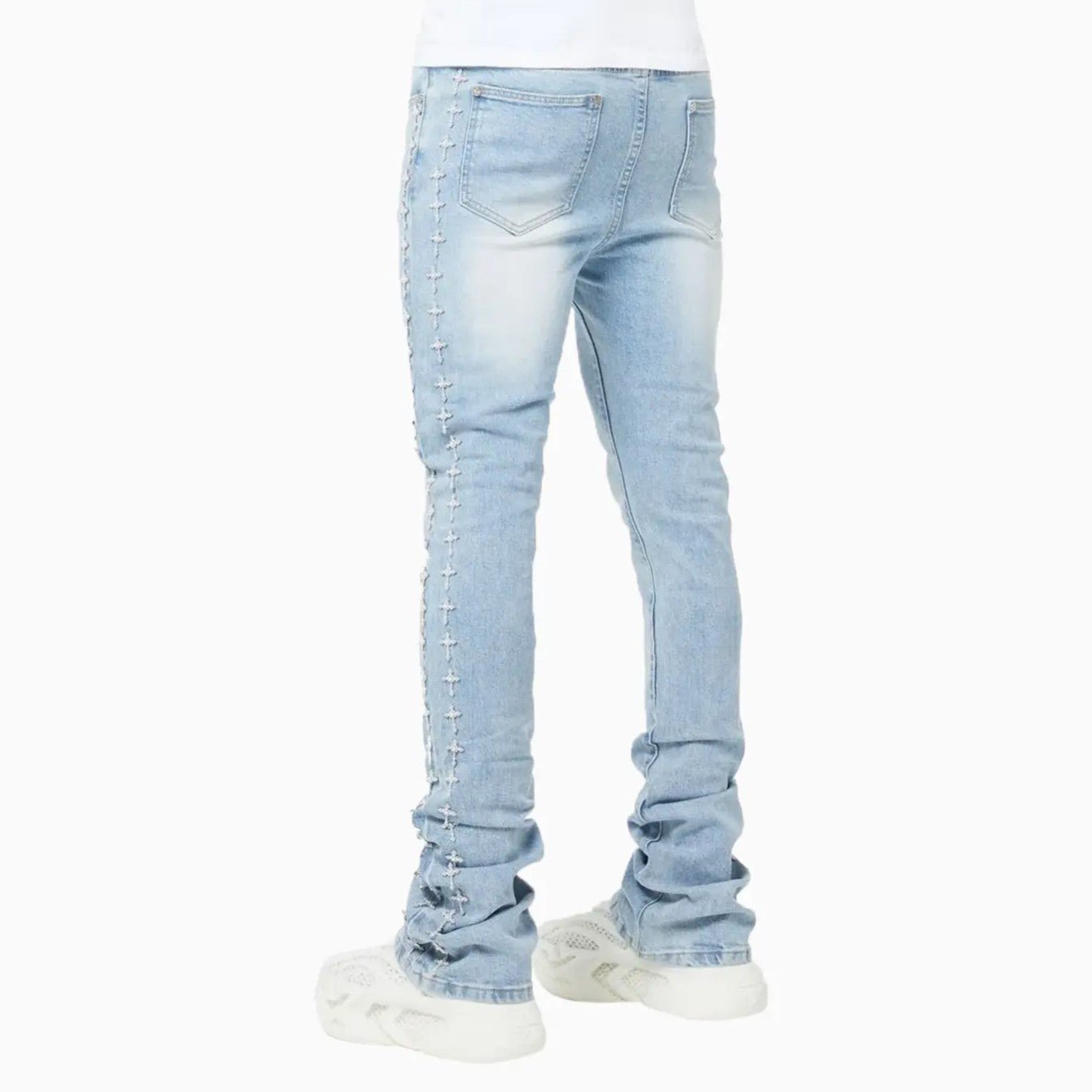 Men's Crosses Embellished Denim Pant Guapi - Tops and Bottoms USA