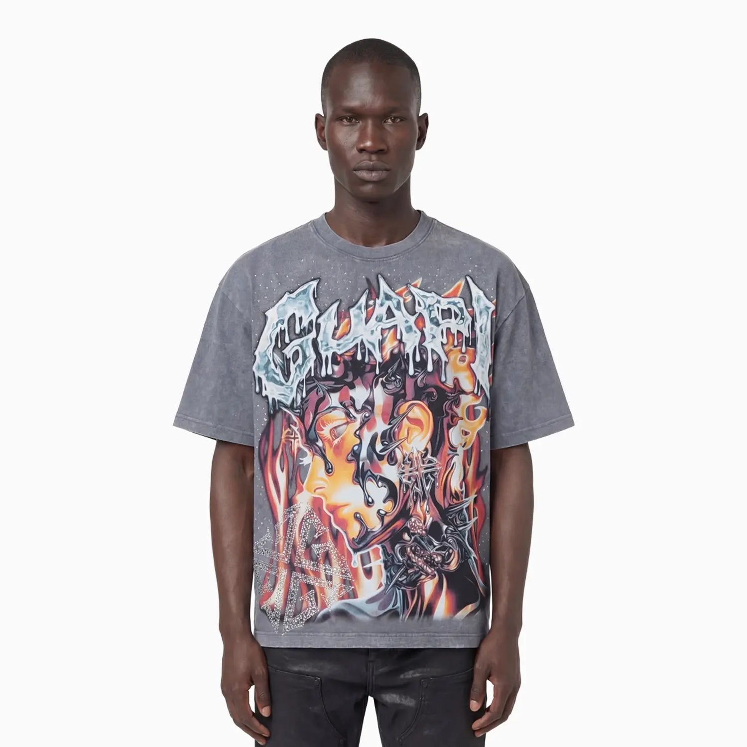Men's Grey Cyborg T-Shirt Guapi - Tops and Bottoms USA