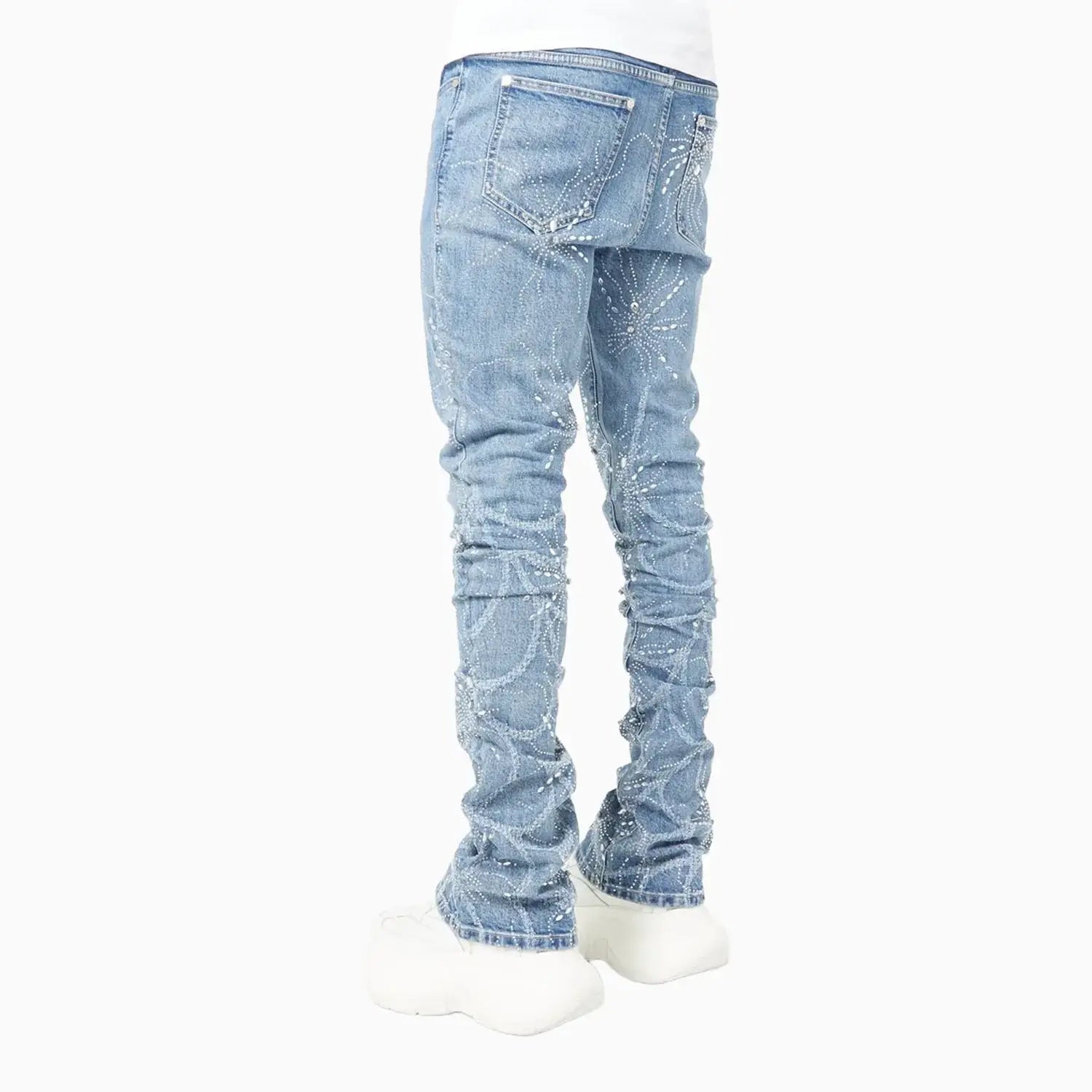 Men's Steel Blue Spider Denim Pant Guapi - Tops and Bottoms USA