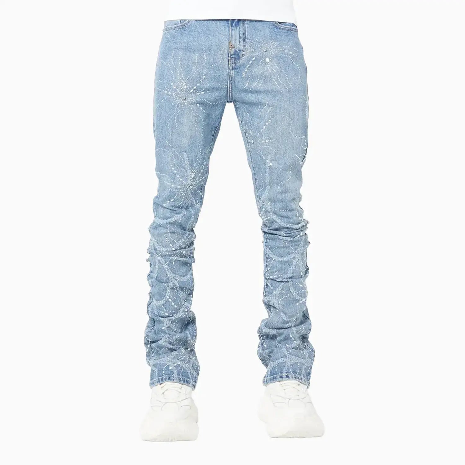 Men's Steel Blue Spider Denim Pant Guapi - Tops and Bottoms USA