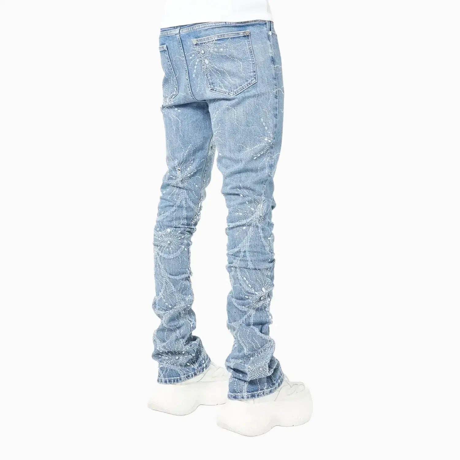 Men's Steel Blue Spider Denim Pant Guapi - Tops and Bottoms USA