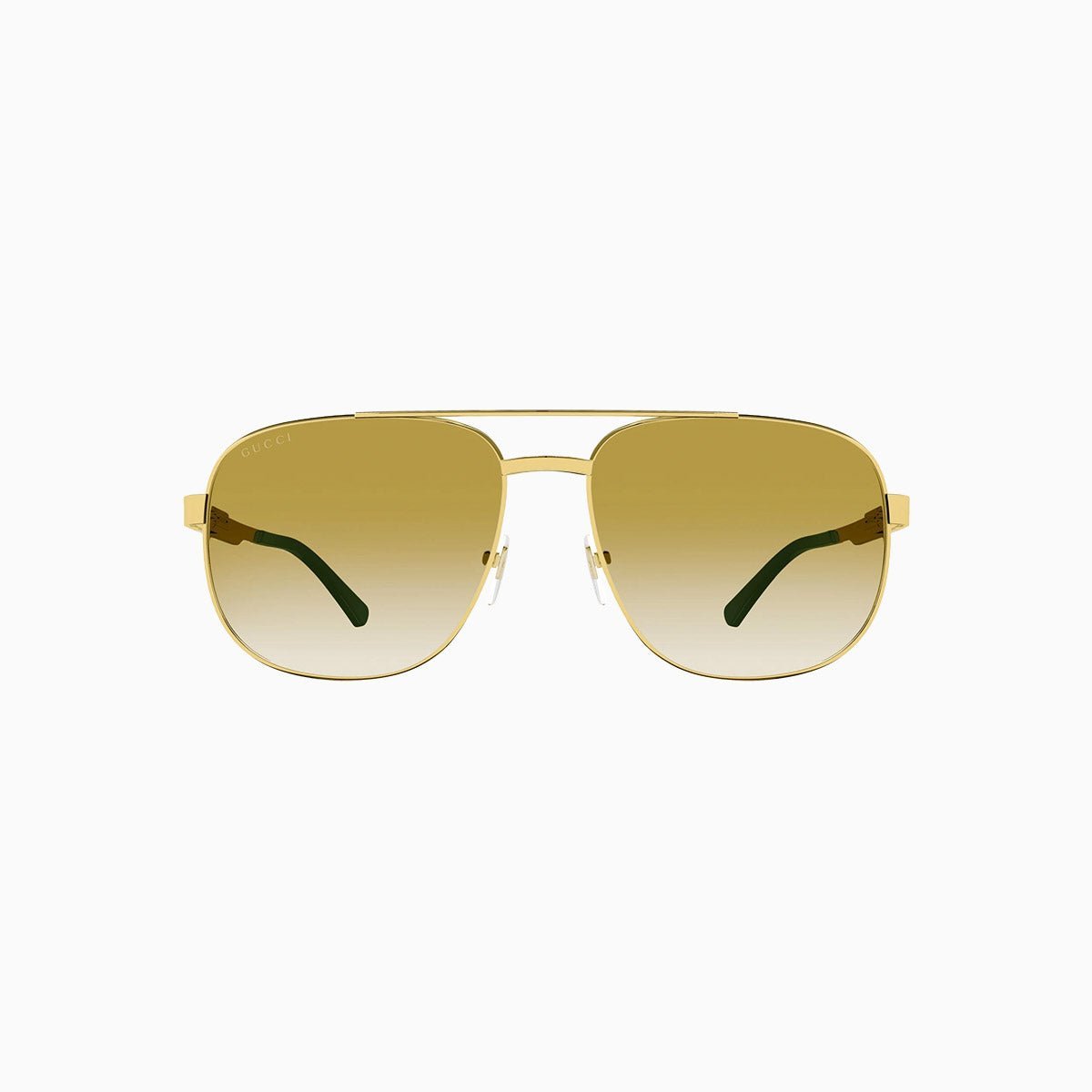 NEW AUTH Gucci Gold Metal Frame Sunglasses with Yellow Gradient Lenses Gucci GG1802S 001 Panthos Sunglasses Yellow Gold - eye-oo.com main image 2