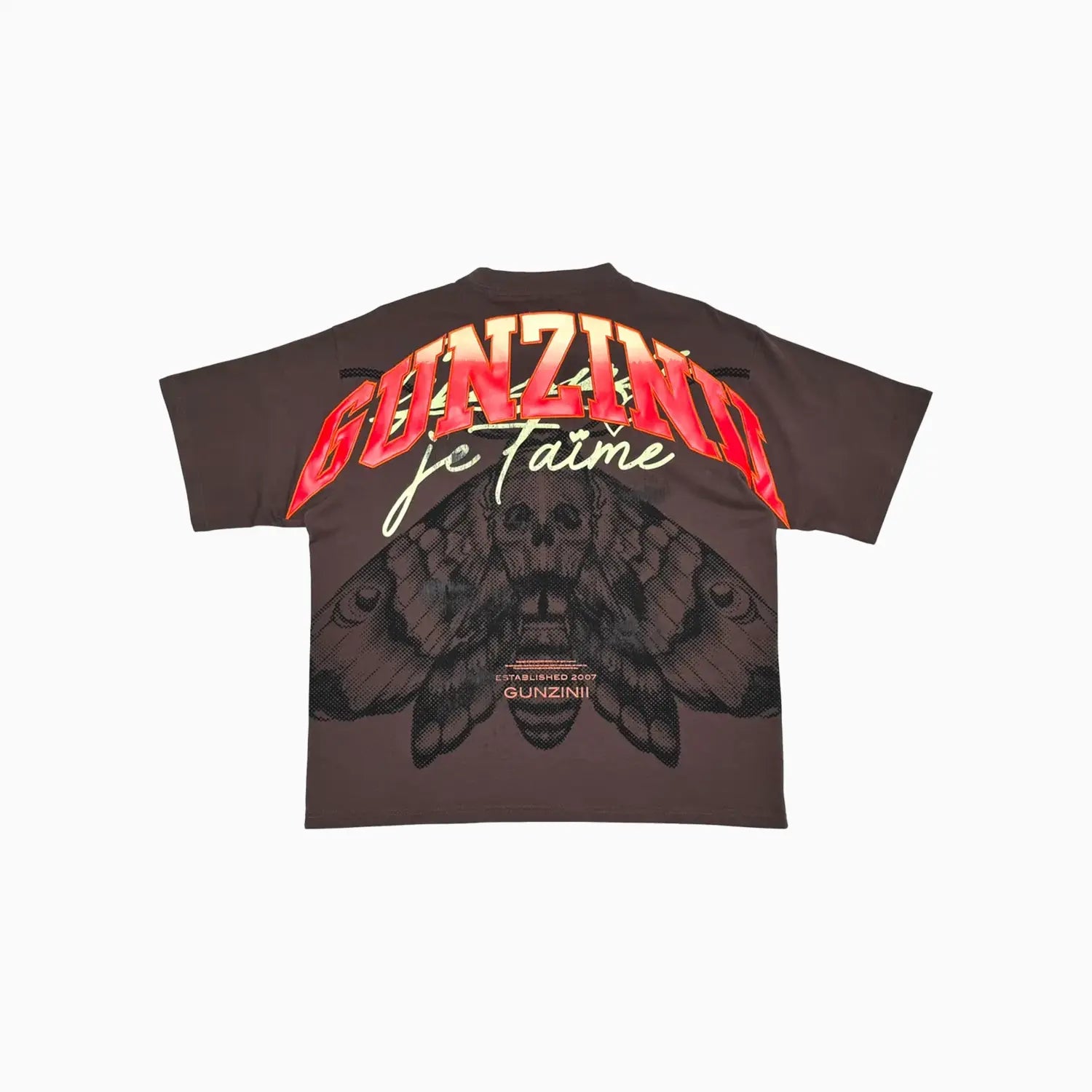 トップス ginzi gazeshirt archive 00s Gunzinii Men's Graphic Moth Print Oversized Streetwear T-Shirt