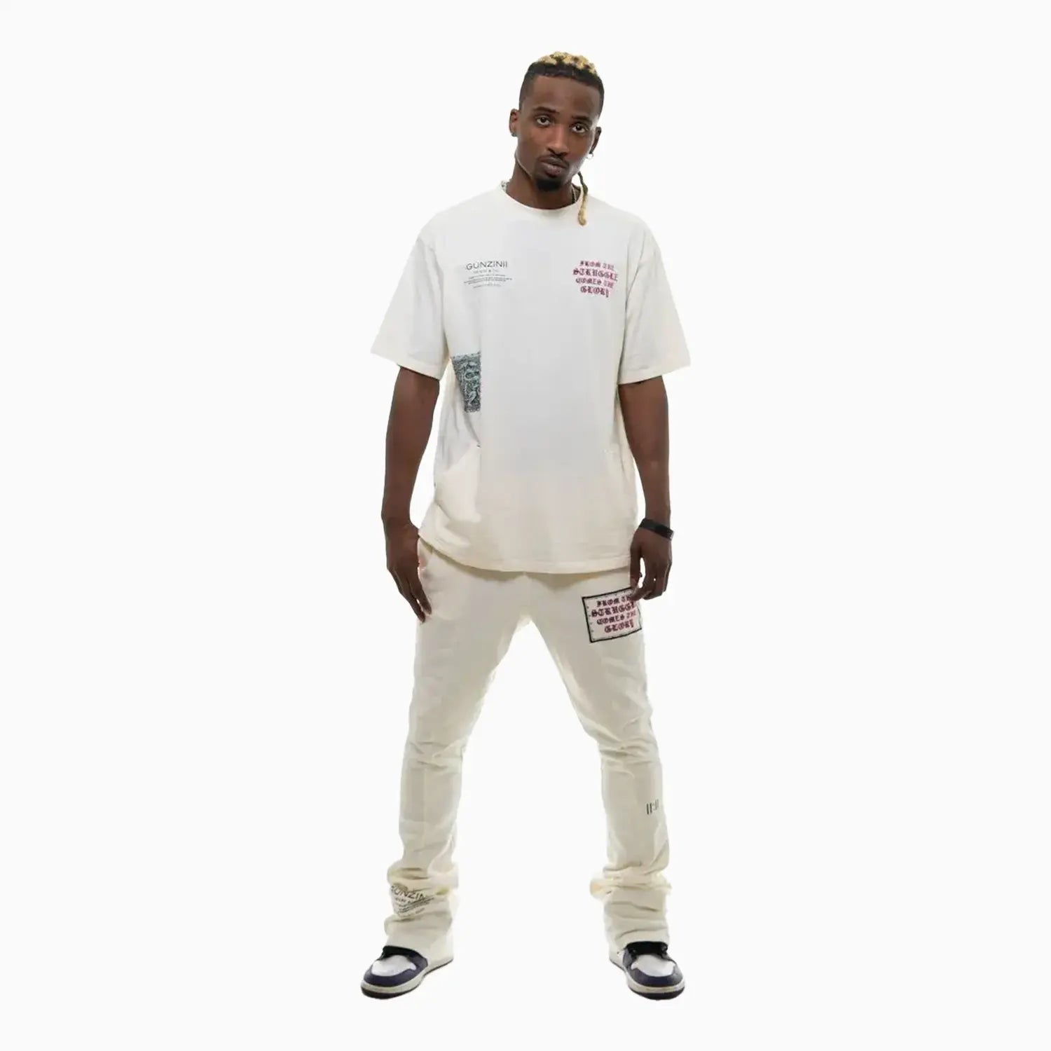 Gunzinii Men's Savage Culture Graphic Co-ord Set – Off-White Edition