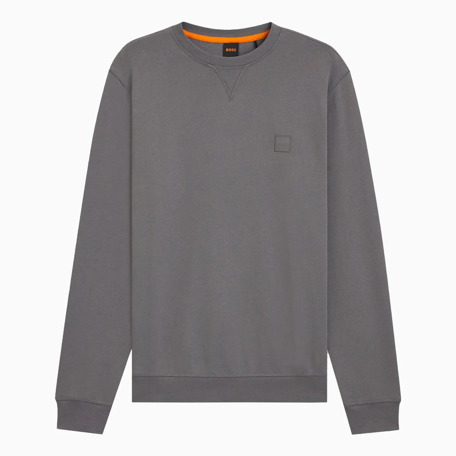 Men's Cotton Terry Sweatshirt with Logo Patch