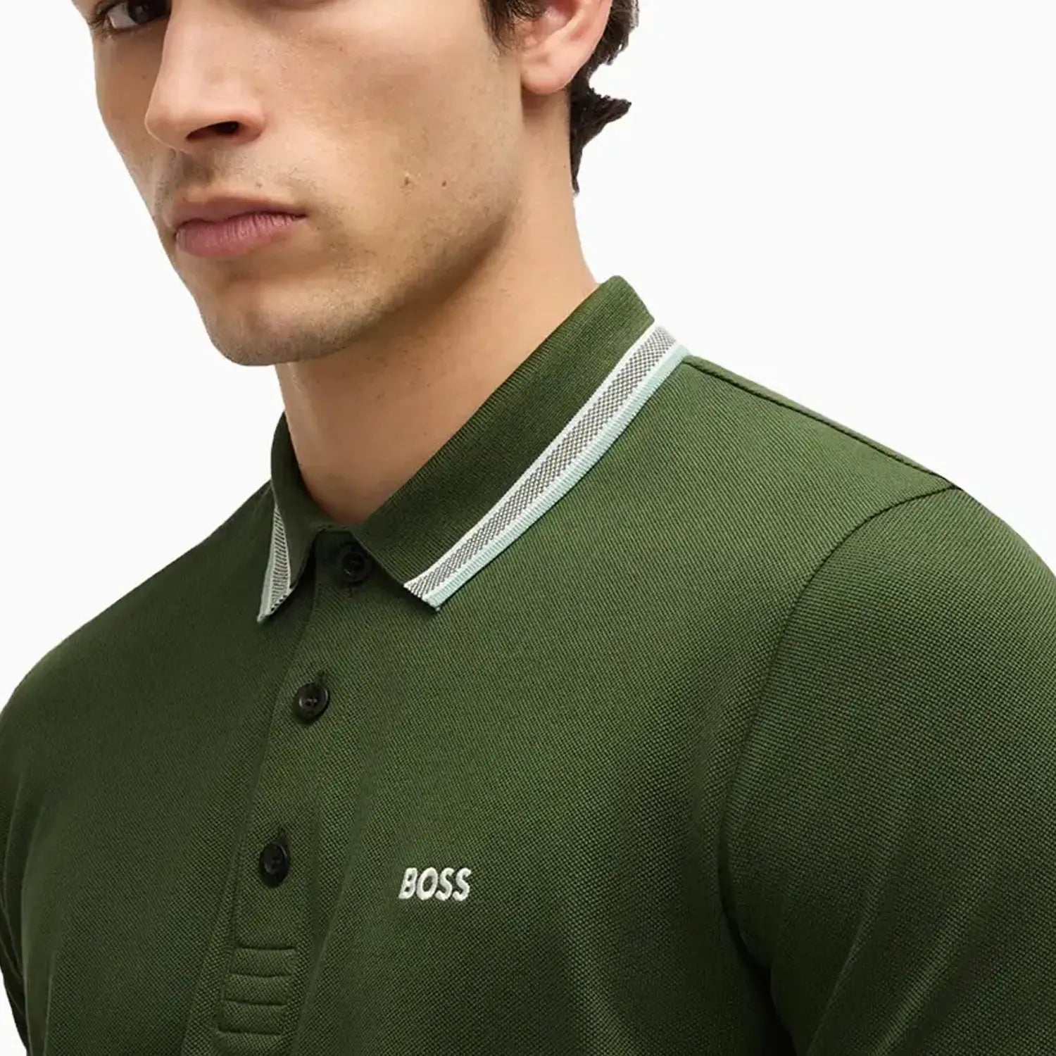 Men's Polo Shirt With Contrast Logo Details Hugo Boss - Tops and Bottoms USA