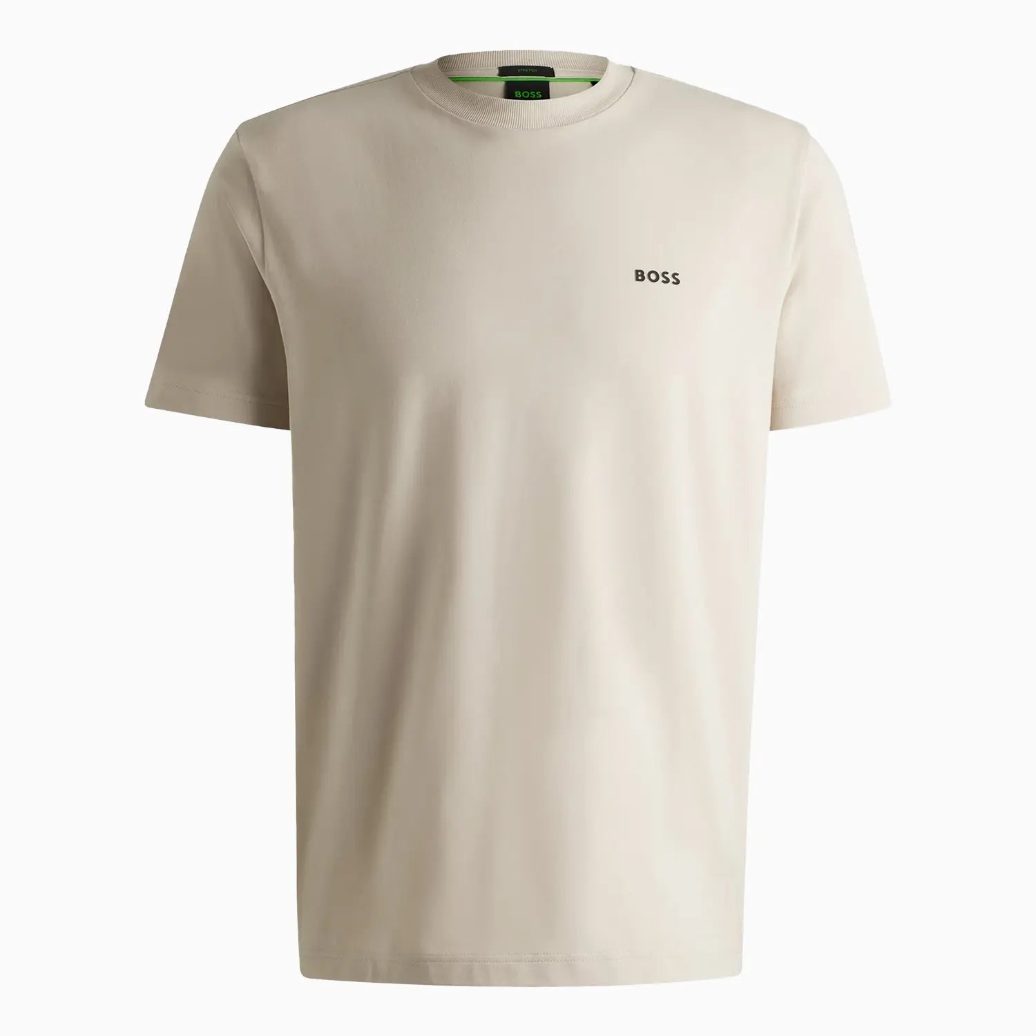 Men's Stretch Cotton Regular Fit T-Shirt With Contrast Logo Hugo Boss - Tops and Bottoms USA