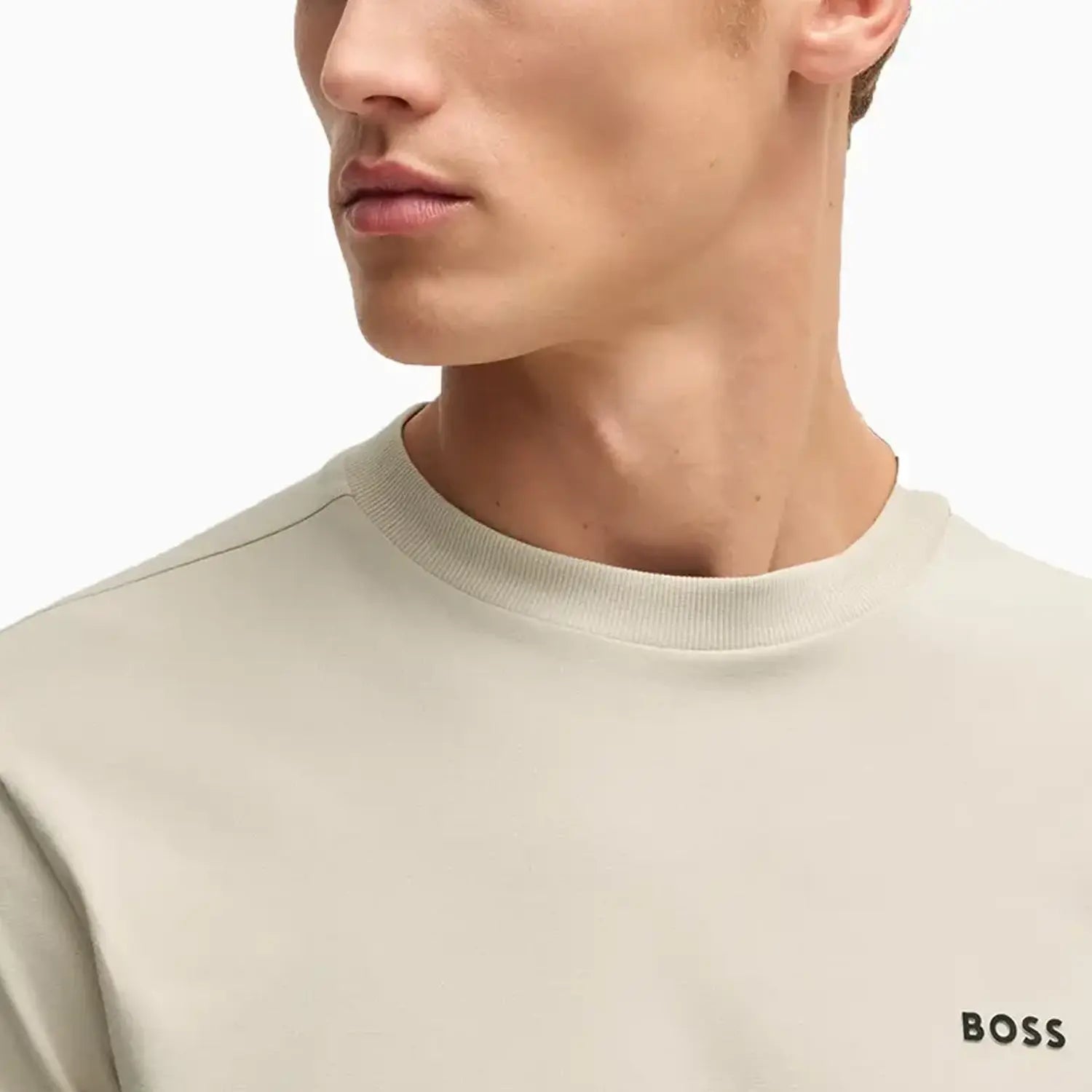 Men's Stretch Cotton Regular Fit T-Shirt With Contrast Logo Hugo Boss - Tops and Bottoms USA
