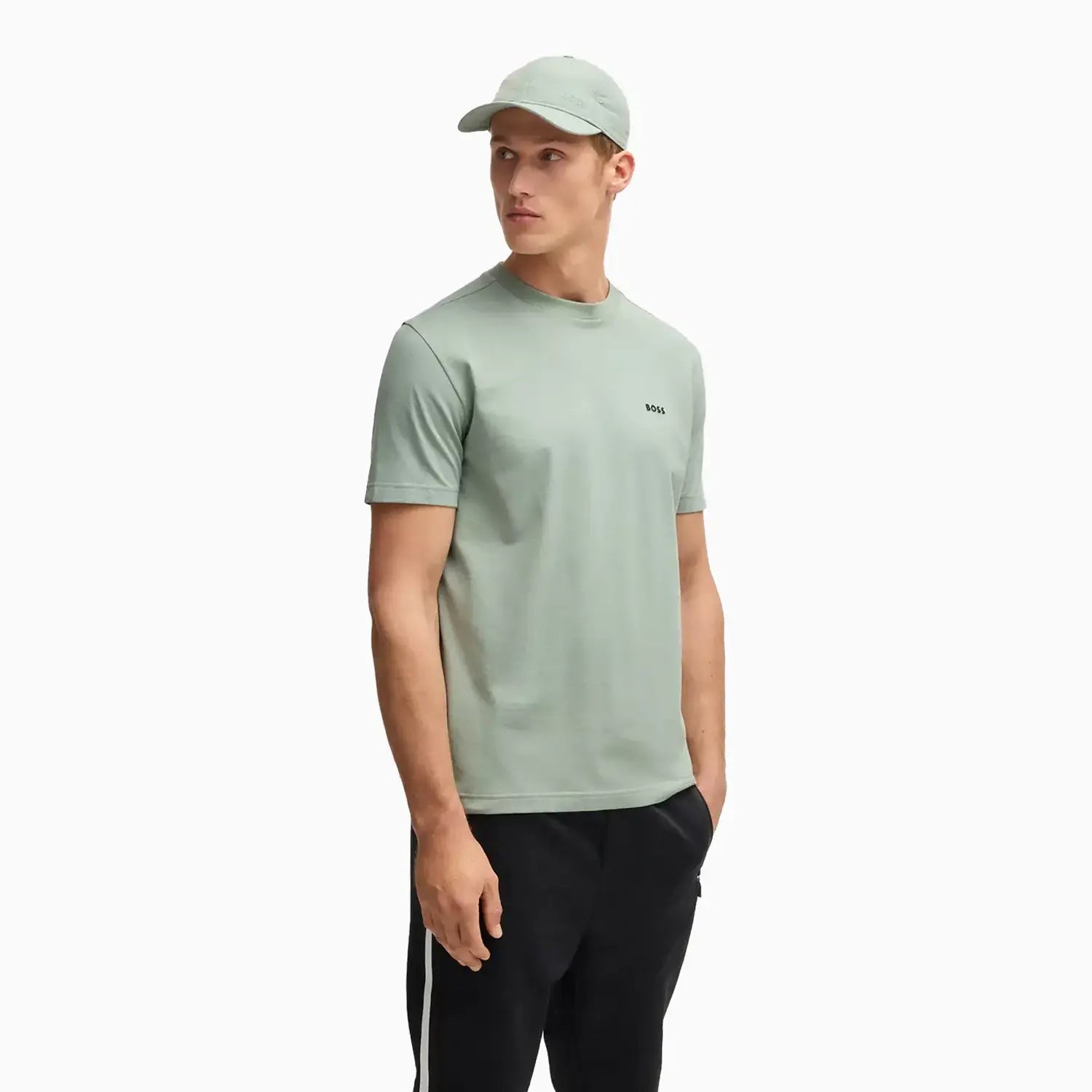 Men's Stretch Cotton Regular Fit T-Shirt With Contrast Logo Hugo Boss - Tops and Bottoms USA